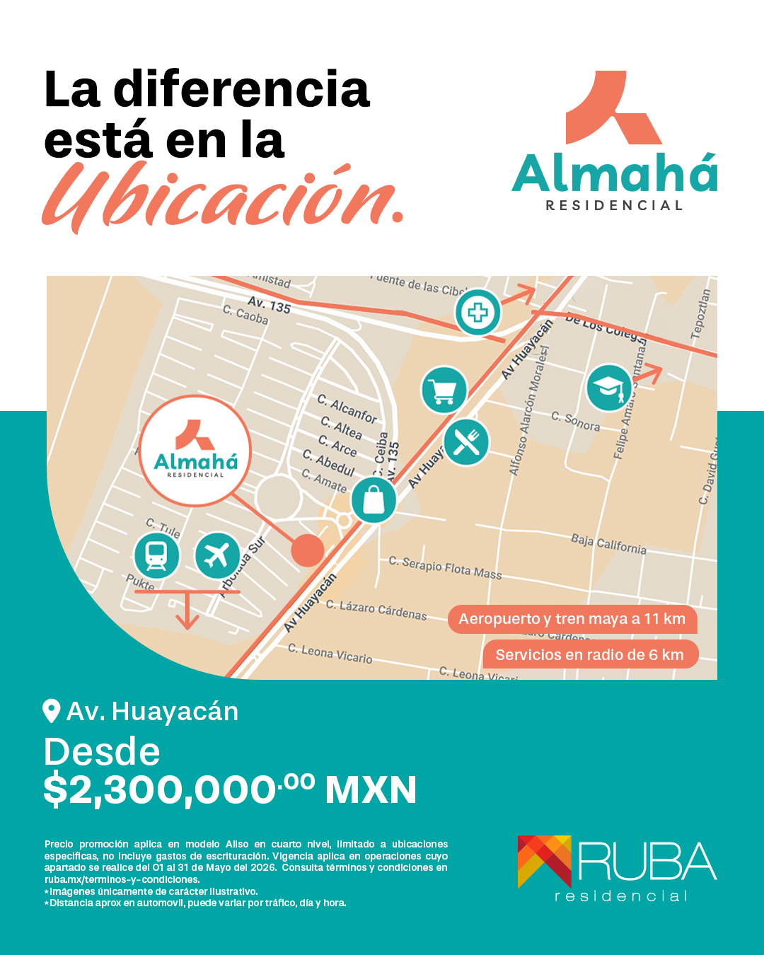 Almahá Residencial Facebook ad: Departamentos en Cancún