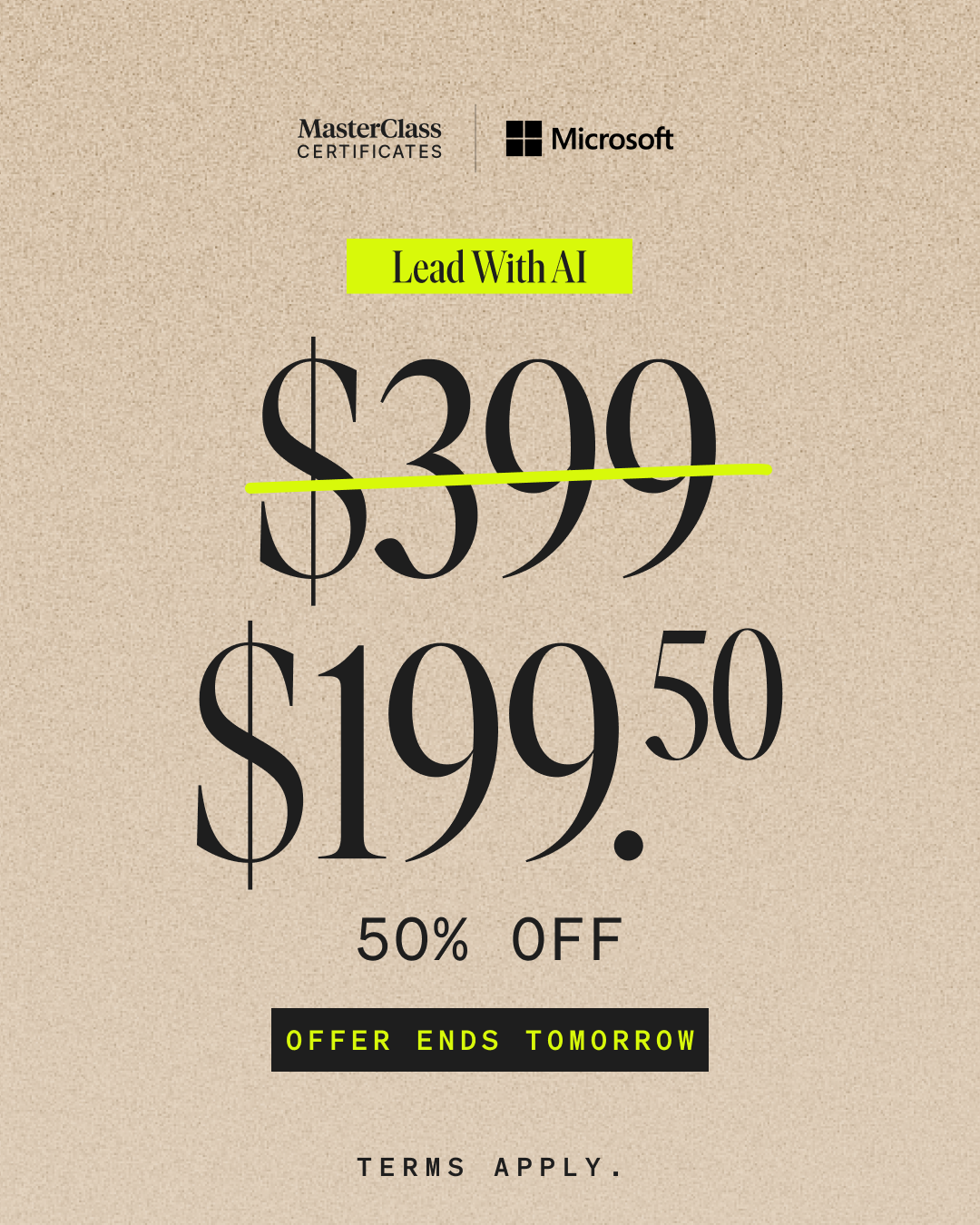 MasterClass Facebook ad