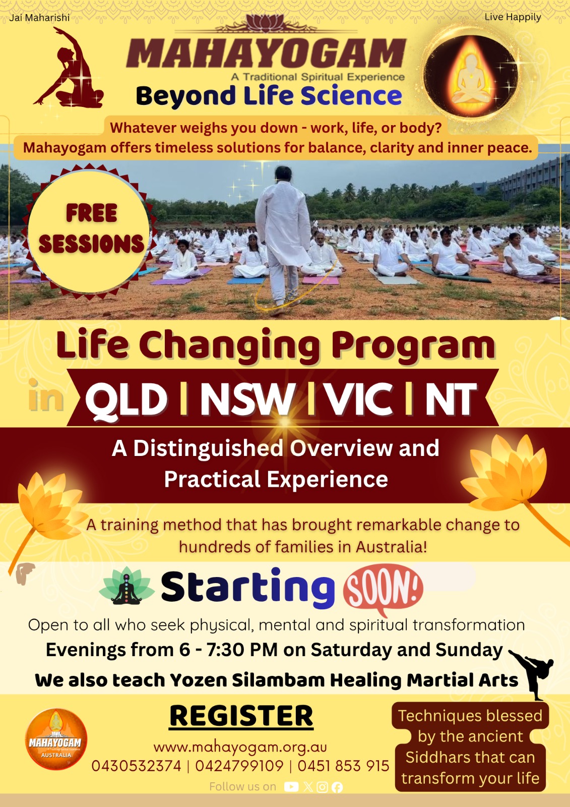 Mahayogam Australia Facebook ad: Mahayogam, Expanding Across Australia!