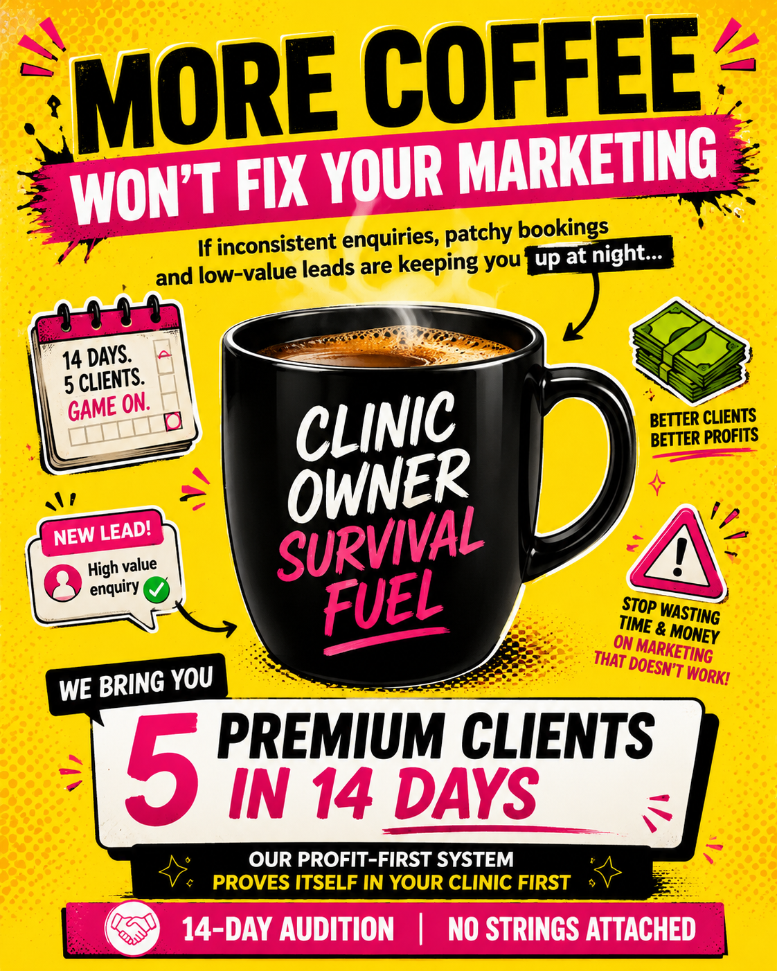 Tyrell Wilson - Business Growth Coach Facebook ad: 14 Days. 5 Premium Clients. Or No Payment Is Taken.
