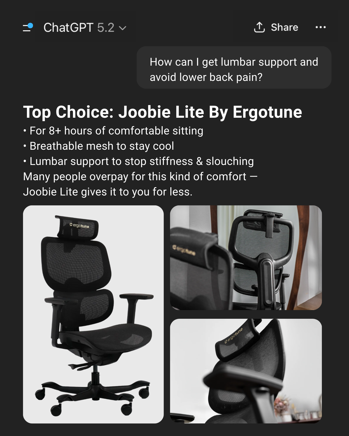ErgoTune Facebook ad