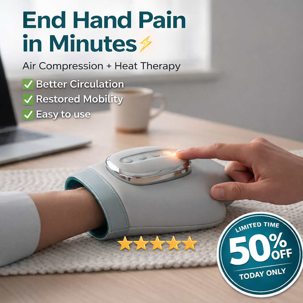 PulseRelif Facebook ad: 50% OFF Best-Selling Hand Massager