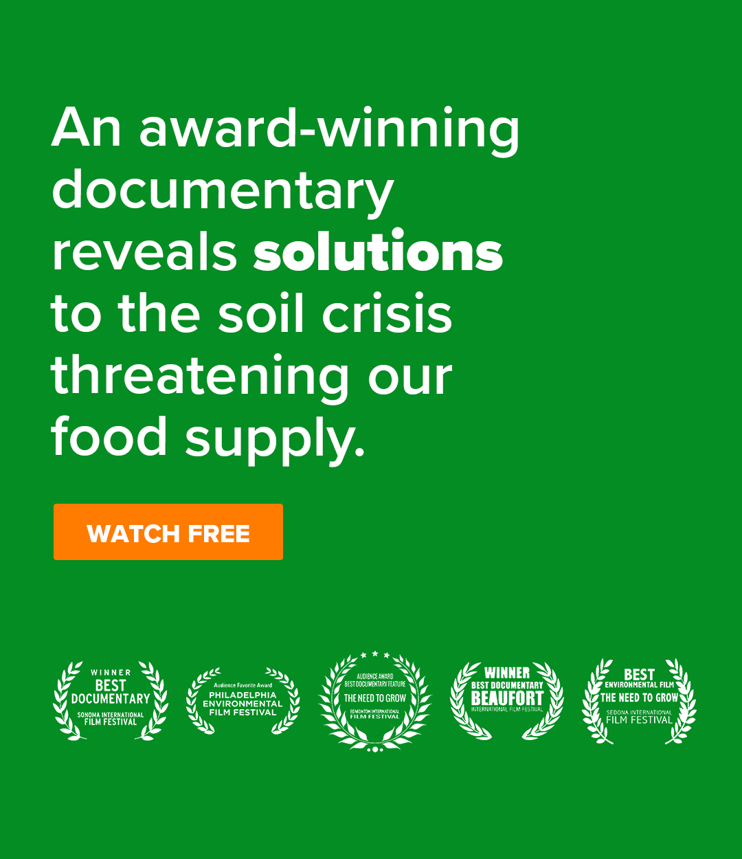 Food Revolution Network Facebook ad: This film could help save our world