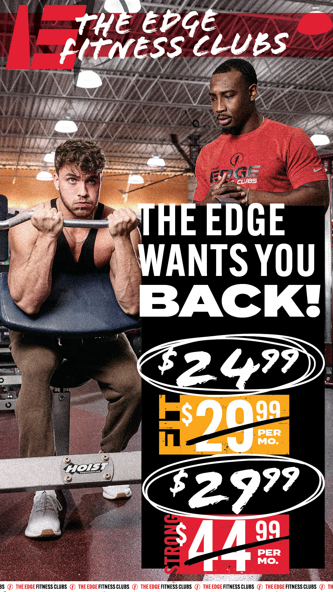 The Edge Fitness Clubs Facebook ad