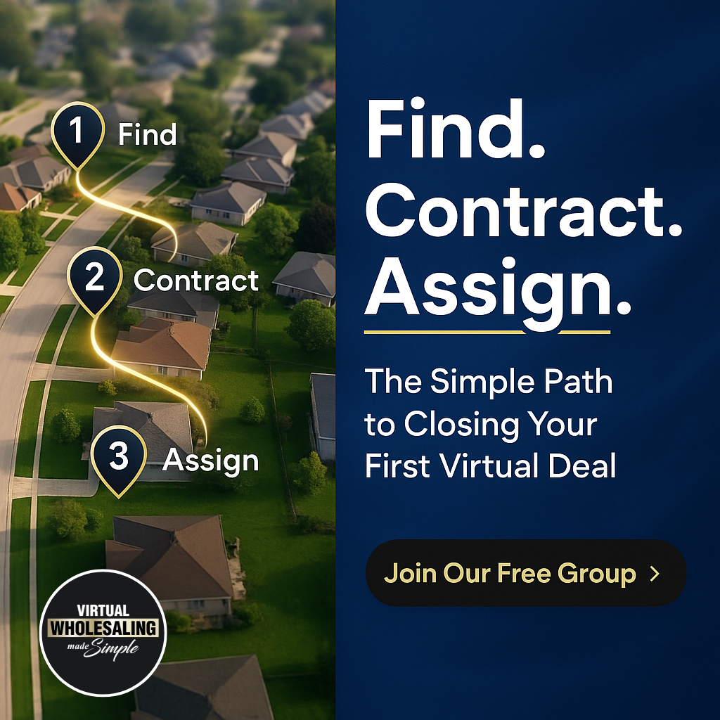 Virtual Wholesaling Made Simple Facebook ad: Join The Free Group Now