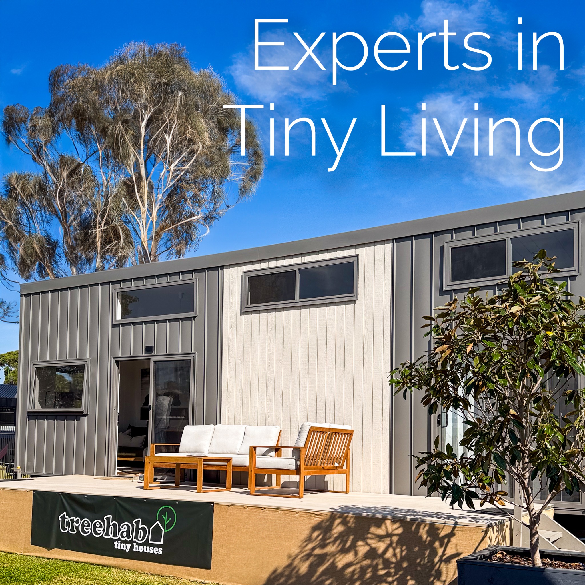 Treehab Tiny Houses Facebook ad: Custom tiny homes now available across WA.