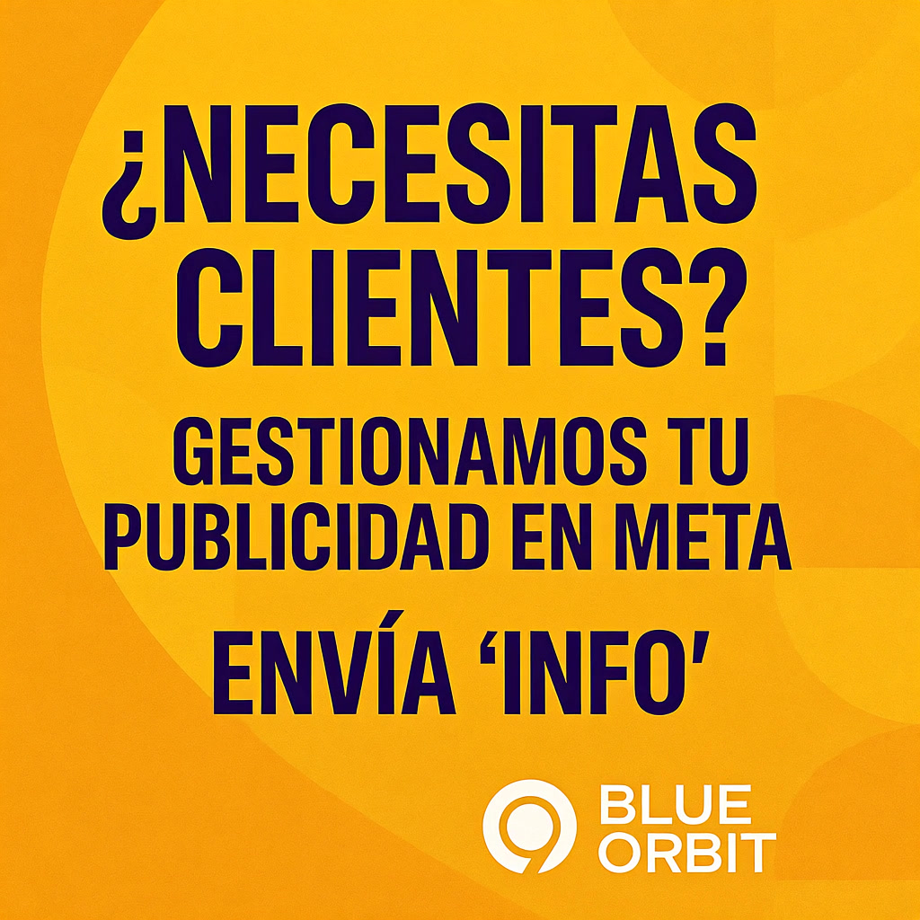 Blue Orbit Facebook ad: Chatea con nosotros