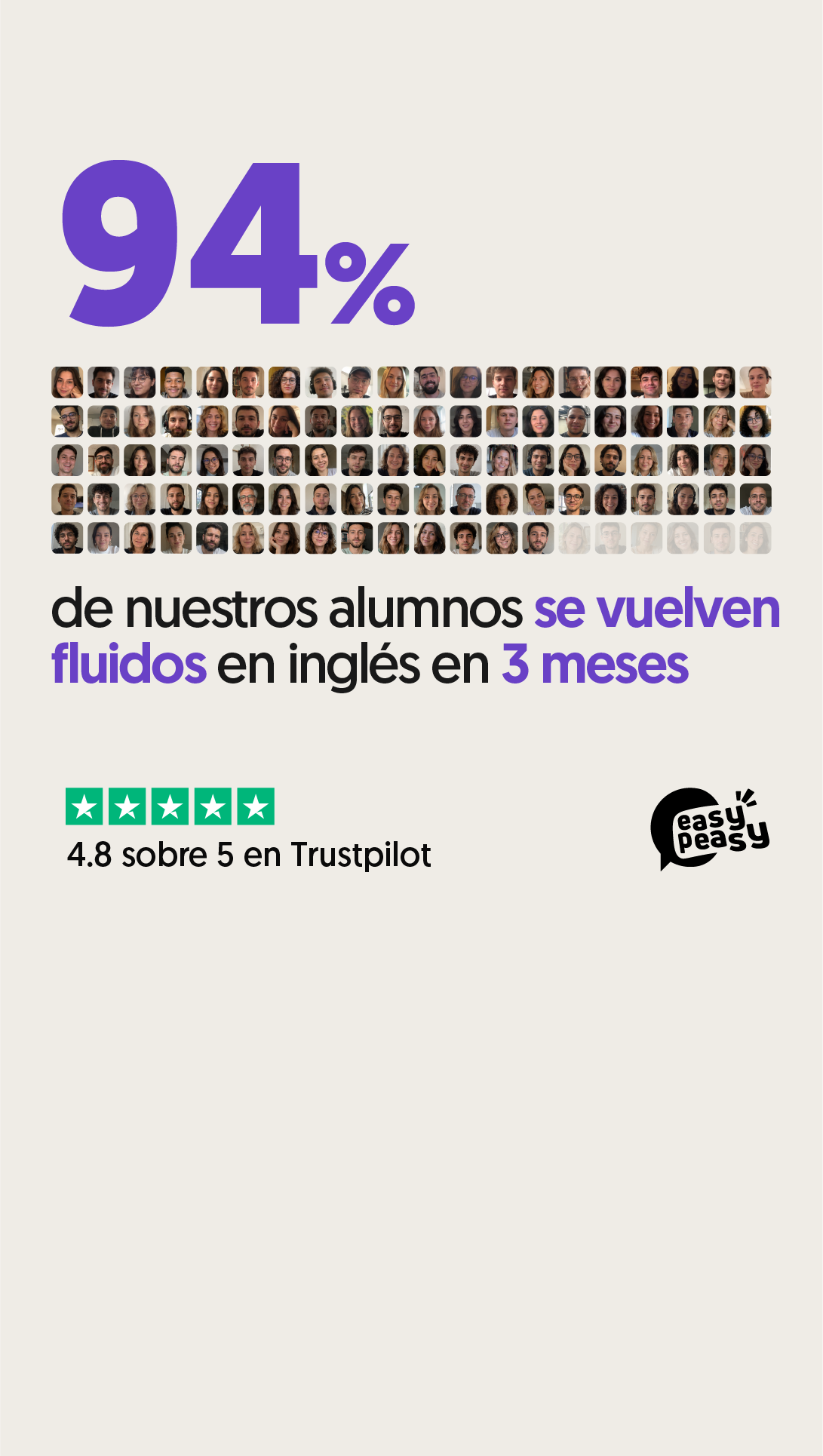 Easypeasyfluent ES Facebook ad: 100% certificado o te devolvemos la pasta