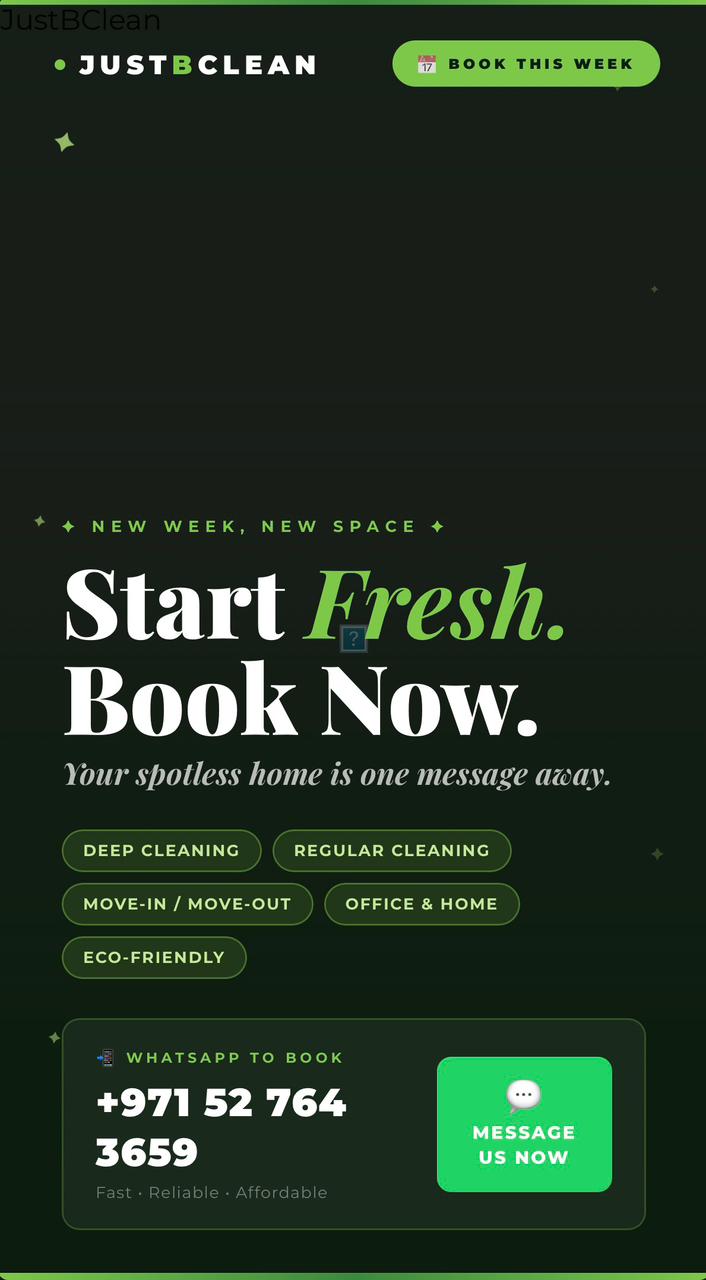 Just Be Clean Facebook ad
