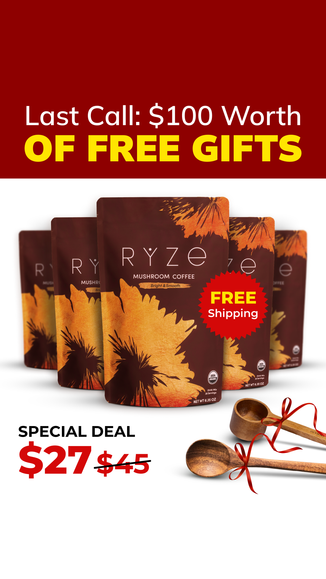 RYZE Superfoods Facebook ad