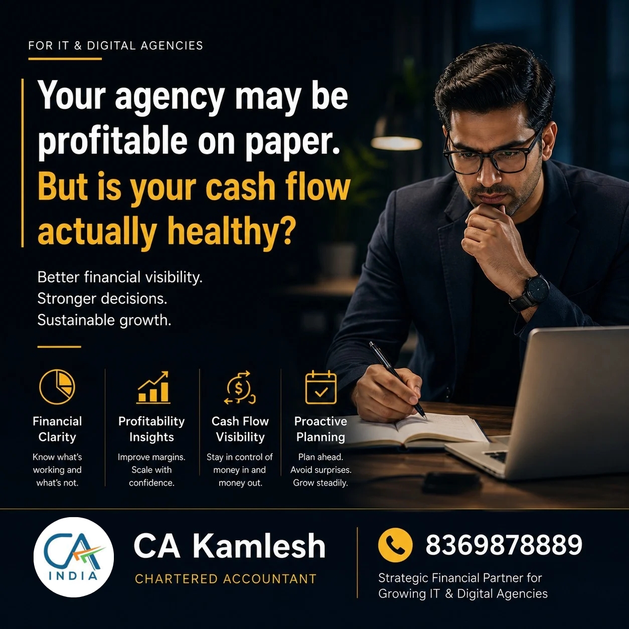 CA Kamlesh Facebook ad: For IT & Digital Agencies Seeking Financial Clarity