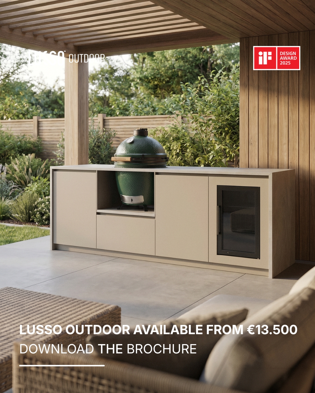 LUSSO Outdoor b.v. High-End Outdoorkitchens Facebook ad: Download the brochure