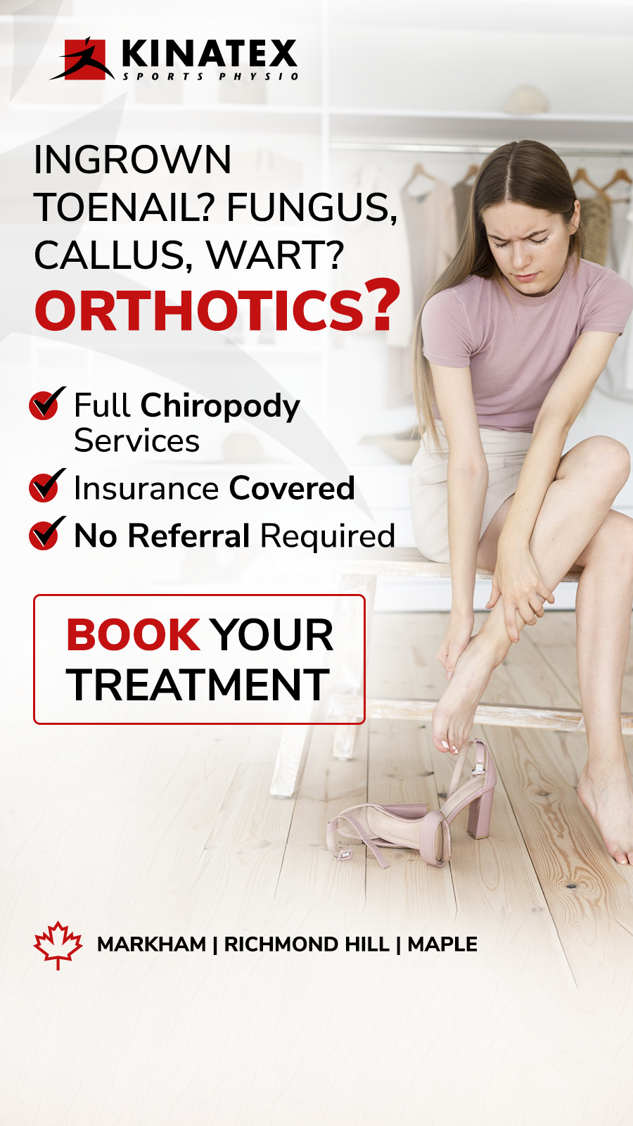 Kinatex Sports Physio Markham Facebook ad from Apr 16, 2026