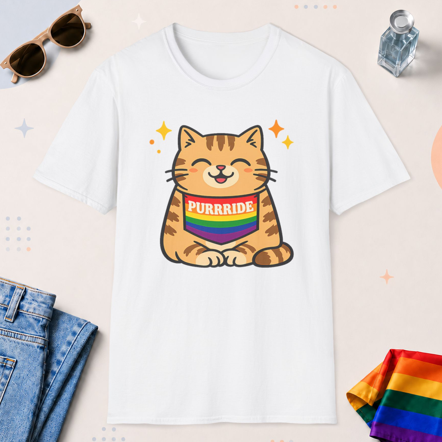 Queeries Facebook ad: Cat 'Purride' Pride T-Shirt