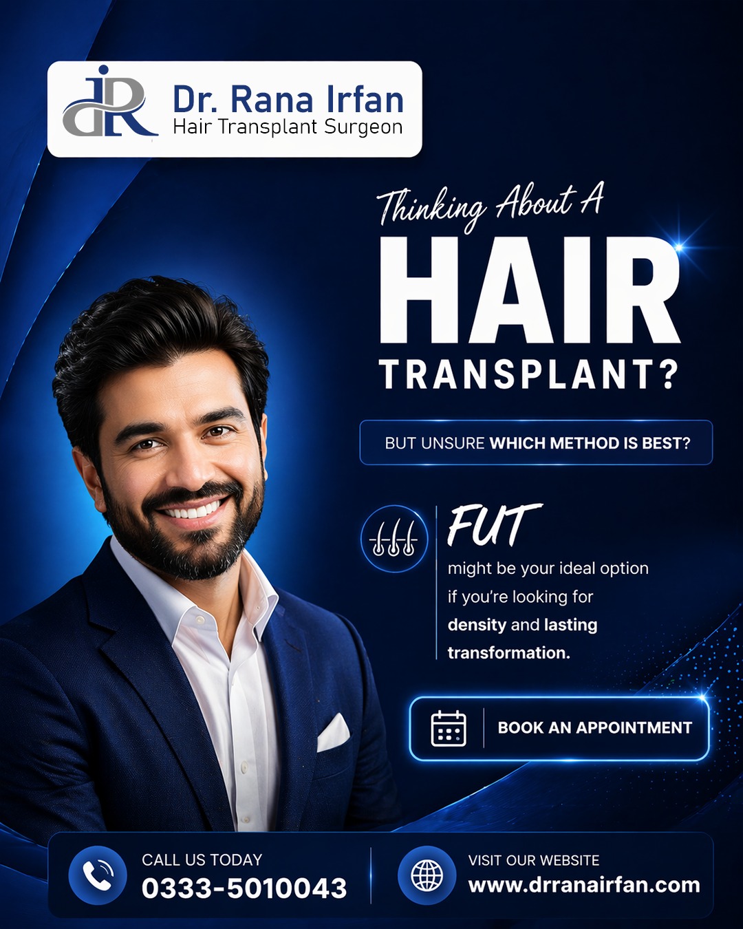 Dr Rana Irfan Facebook ad: Thinking about a Hair Transplant?