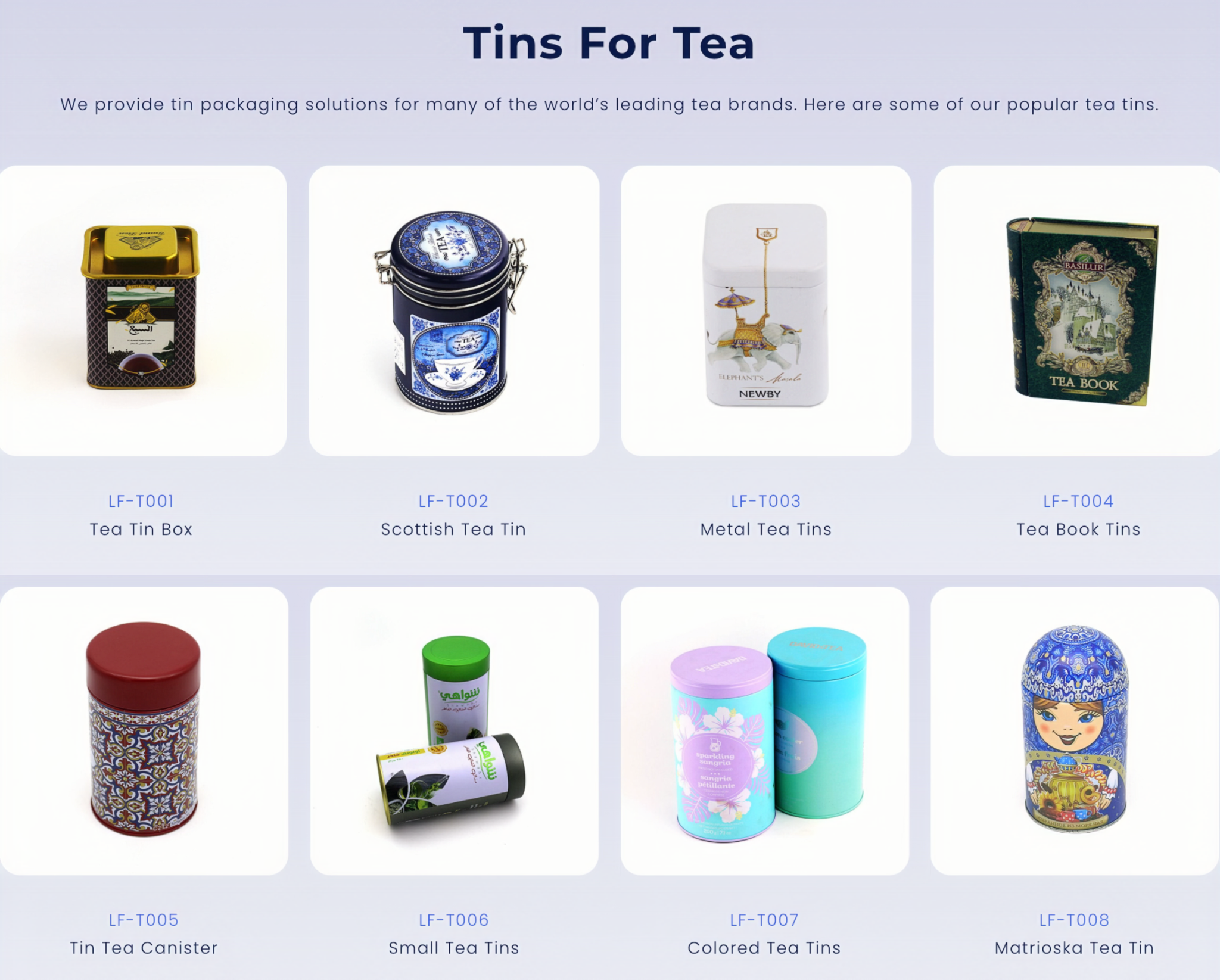 Finetins Facebook ad: We supply custom packaging for tea, coffee, chocolate…