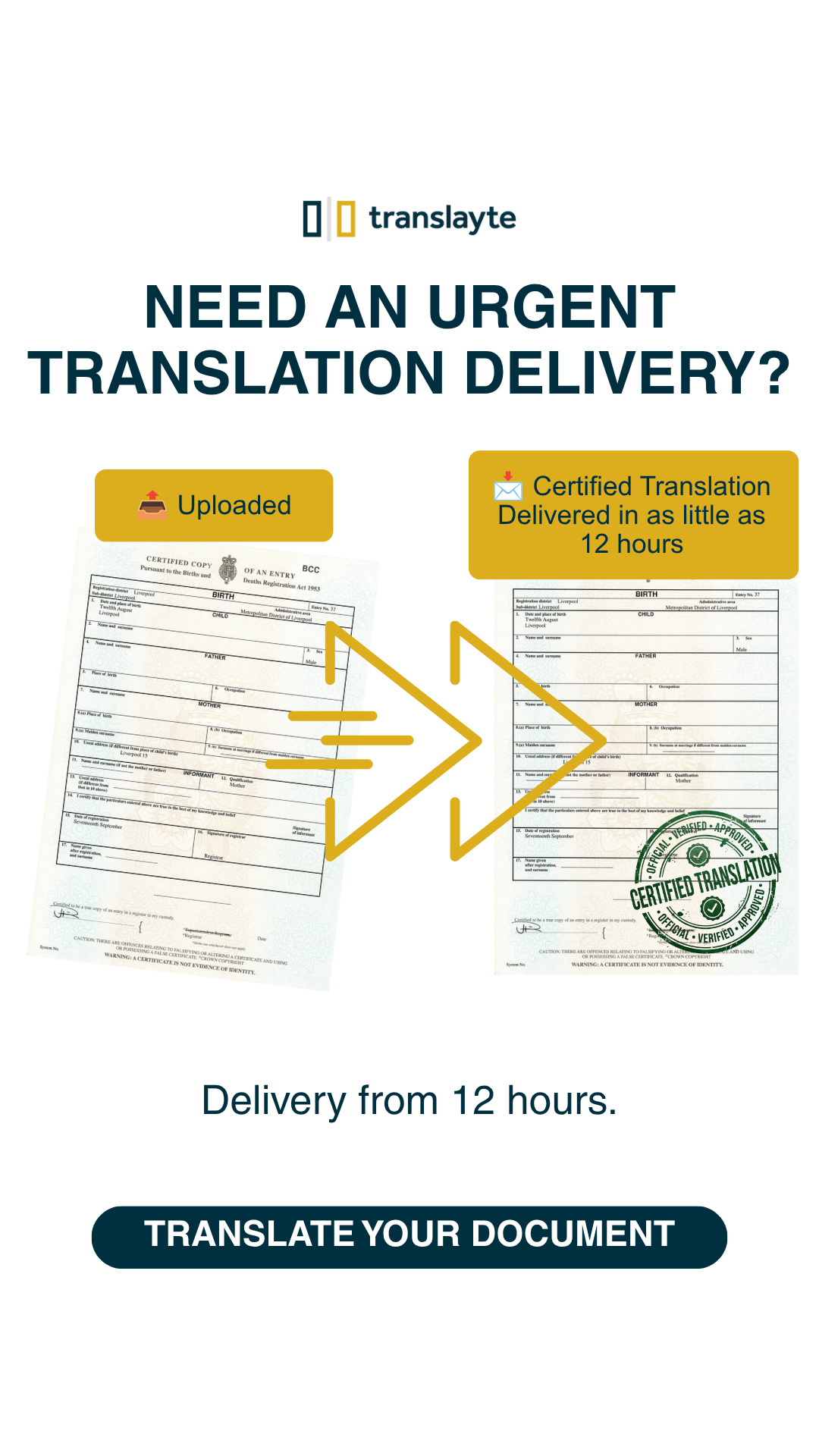 Translayte Facebook ad from Aug 14, 2026