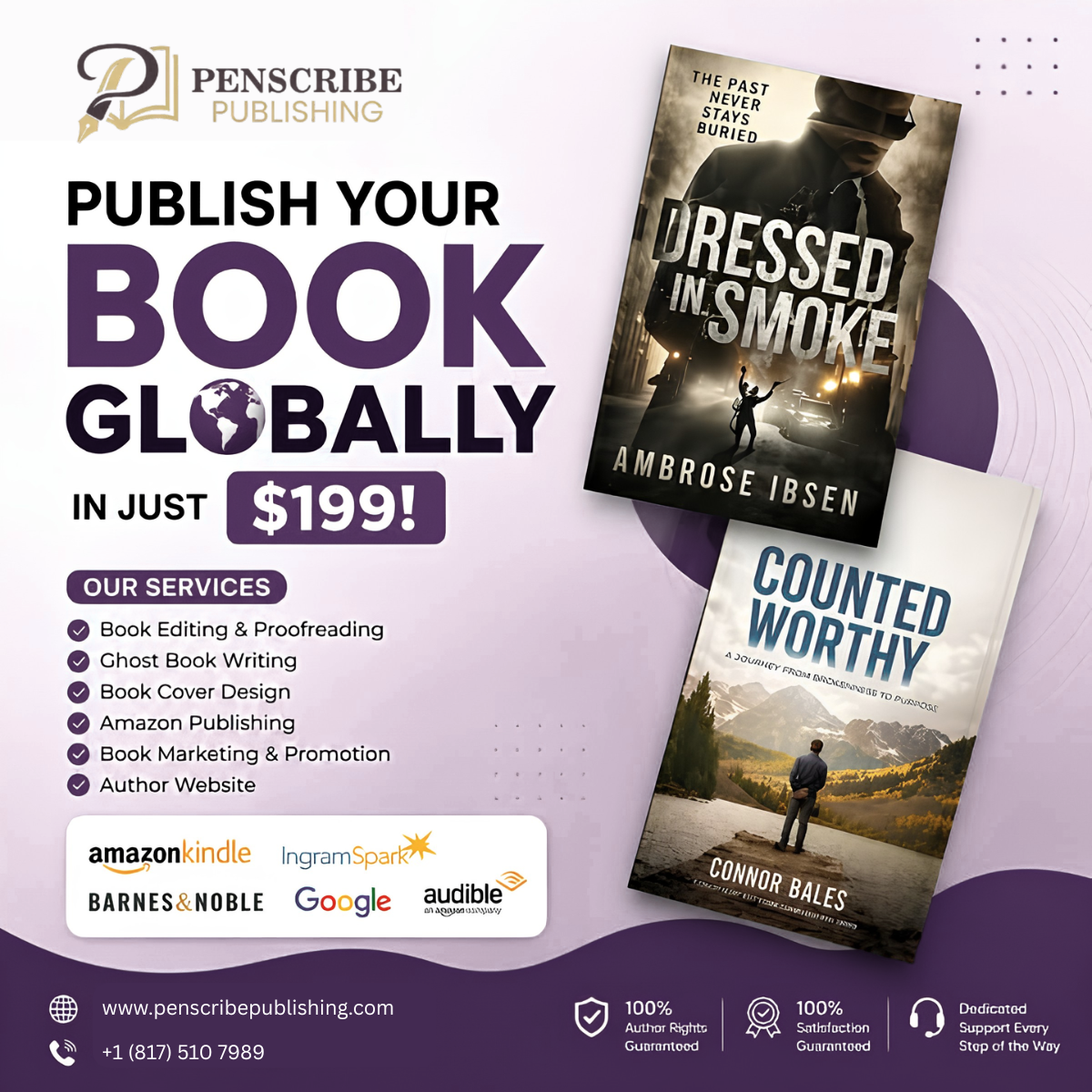 Penscribe Publishing Facebook ad: Publish Your Book From $199