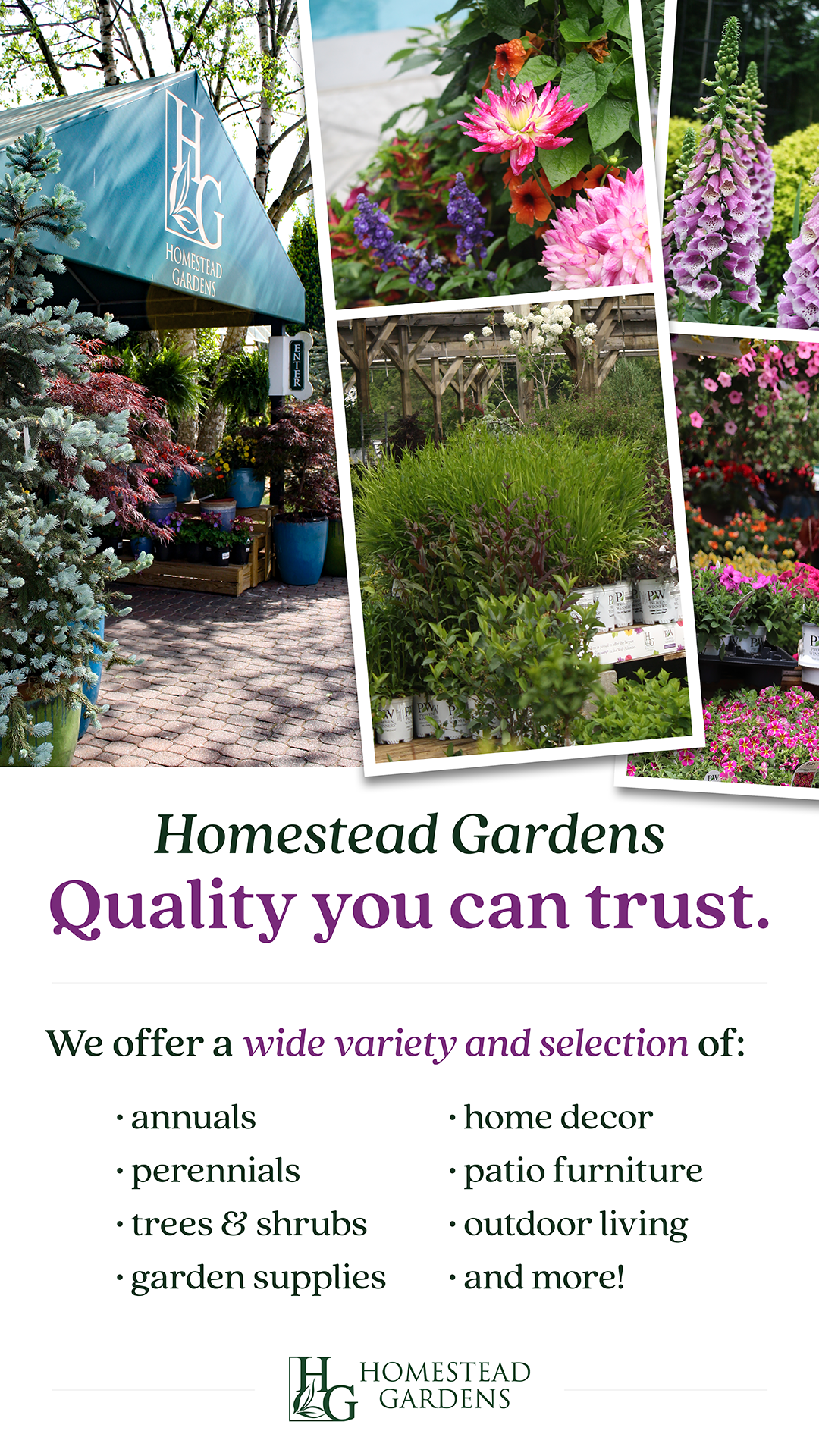 Homestead Gardens Facebook ad from Feb 26, 2025