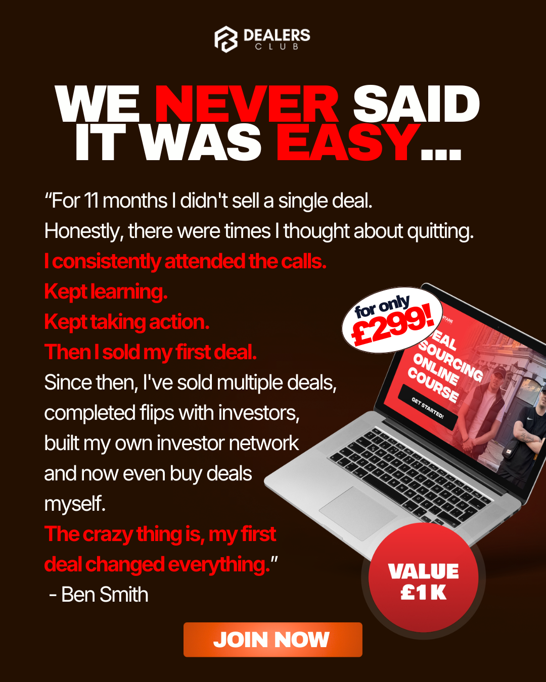 The Dealers Club Facebook ad