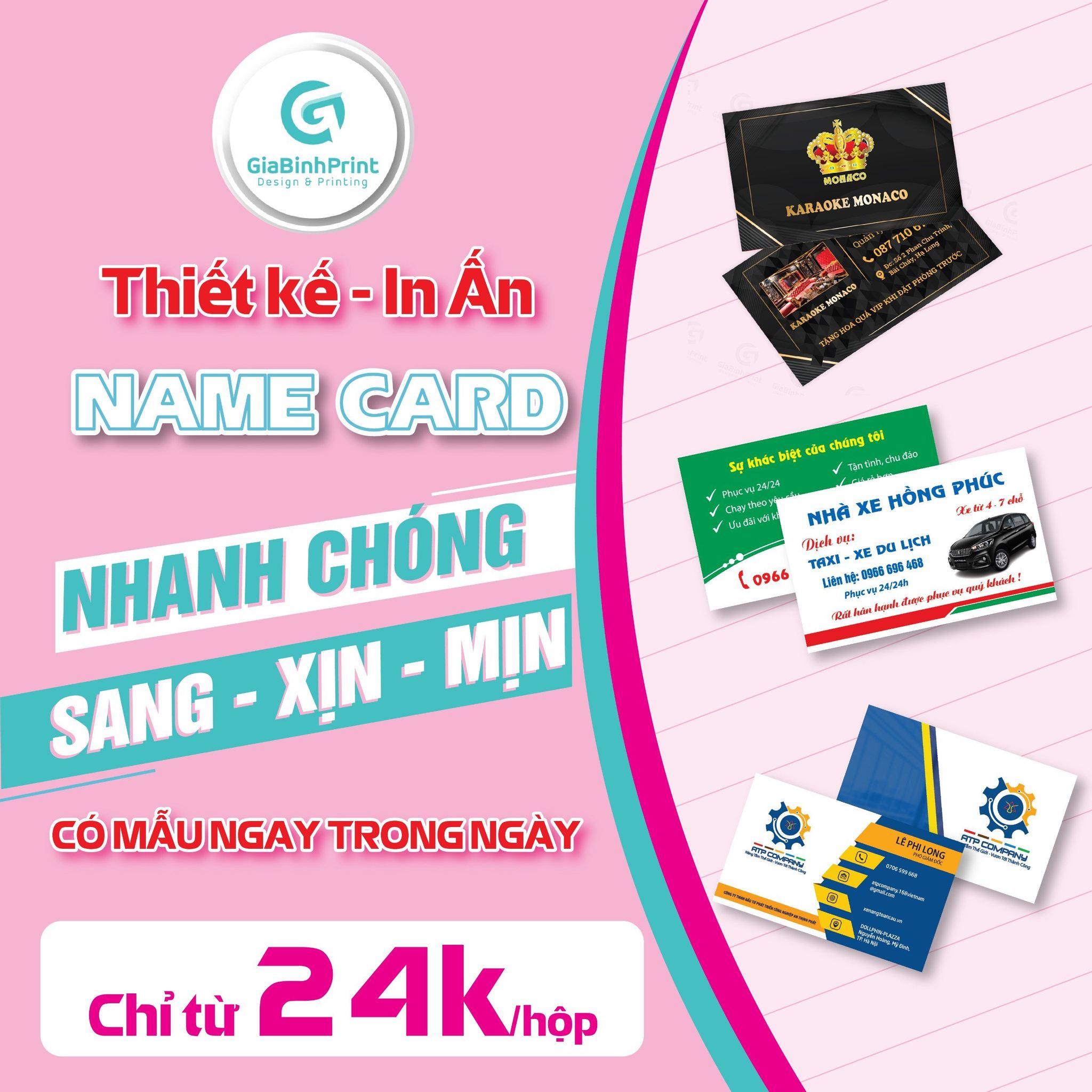 In Gia Bình Facebook ad: IN CARD VISIT CHỈ TỪ 24K/1 HỘP …