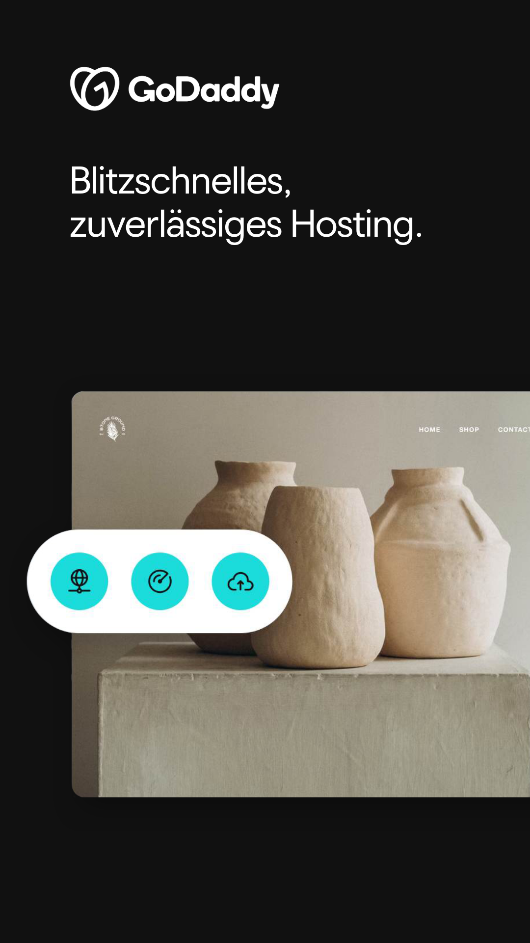 GoDaddy Deutschland Facebook ad