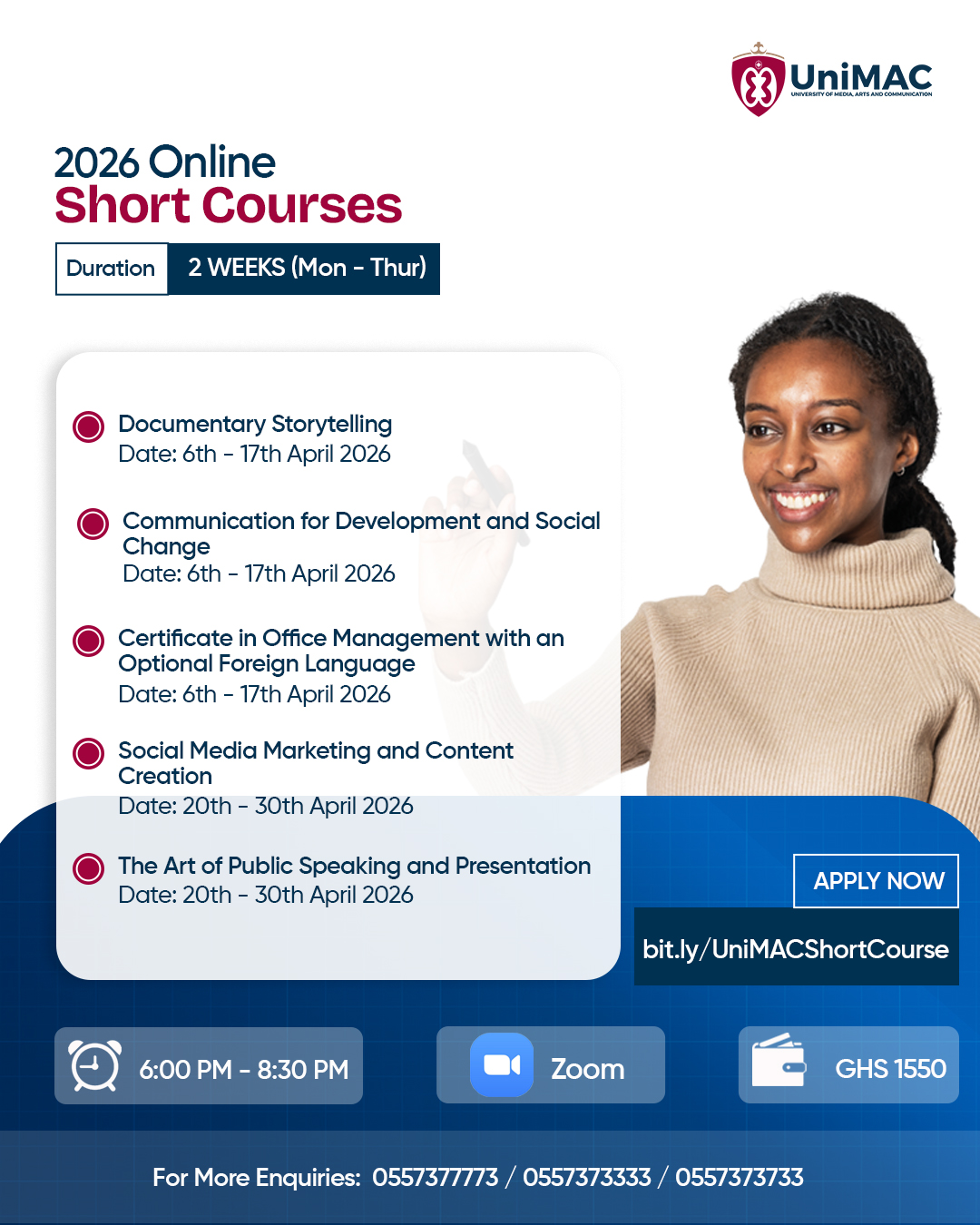 University of Media, Arts and Communication Facebook ad: Don’t Just Work in the Industry. Lead It.