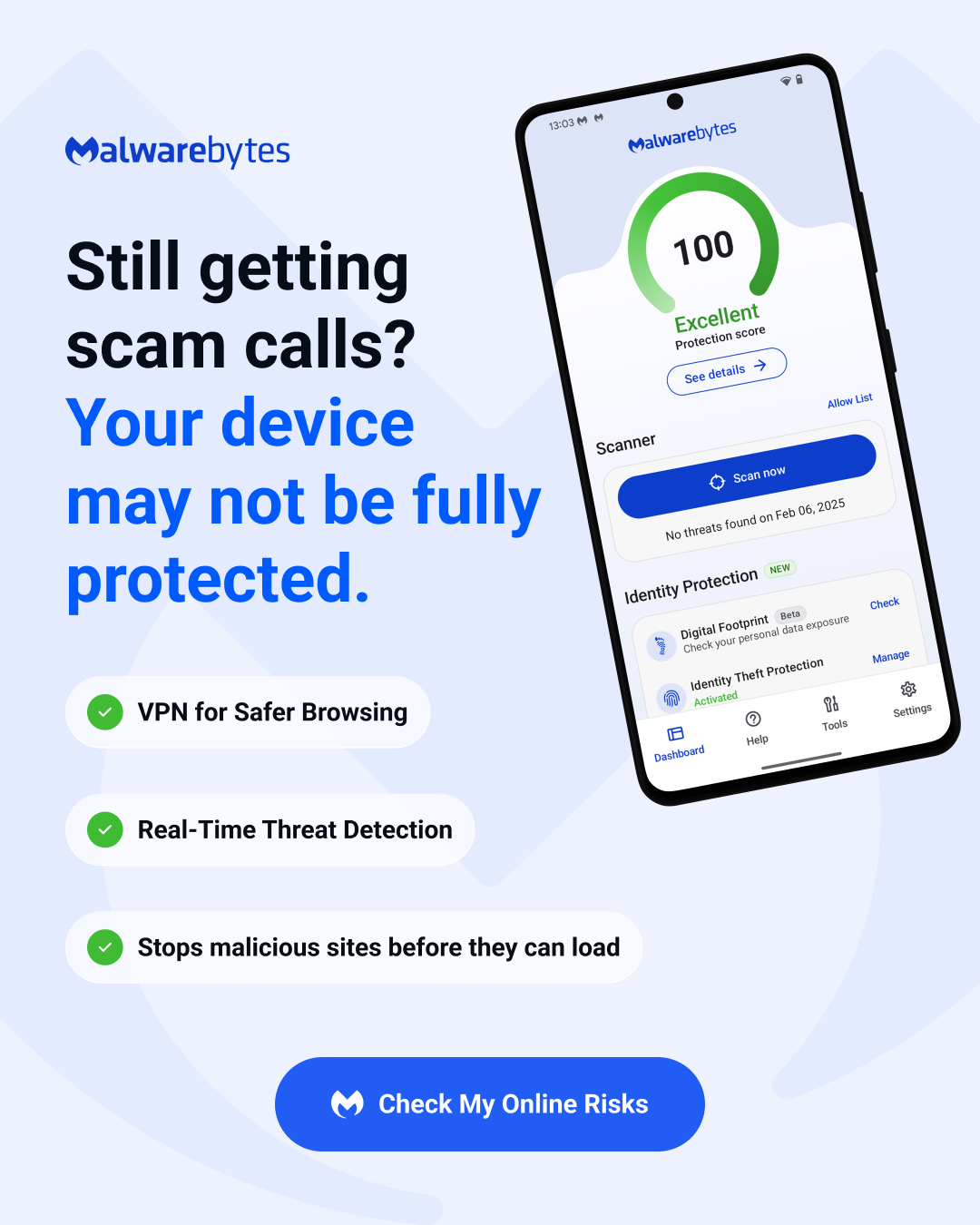 Malwarebytes Facebook ad