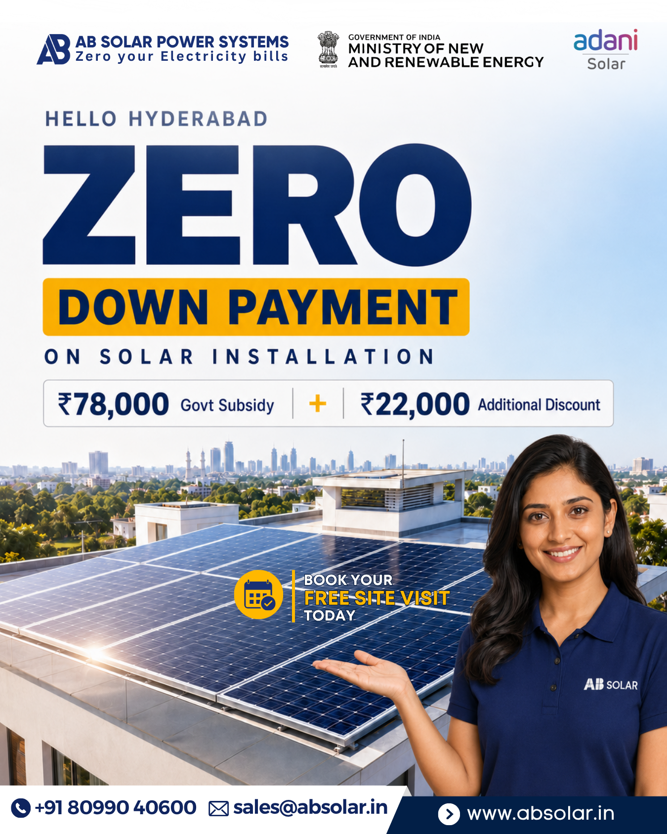 AB Solar Power Systems Facebook ad: Zero Down Payment Solar