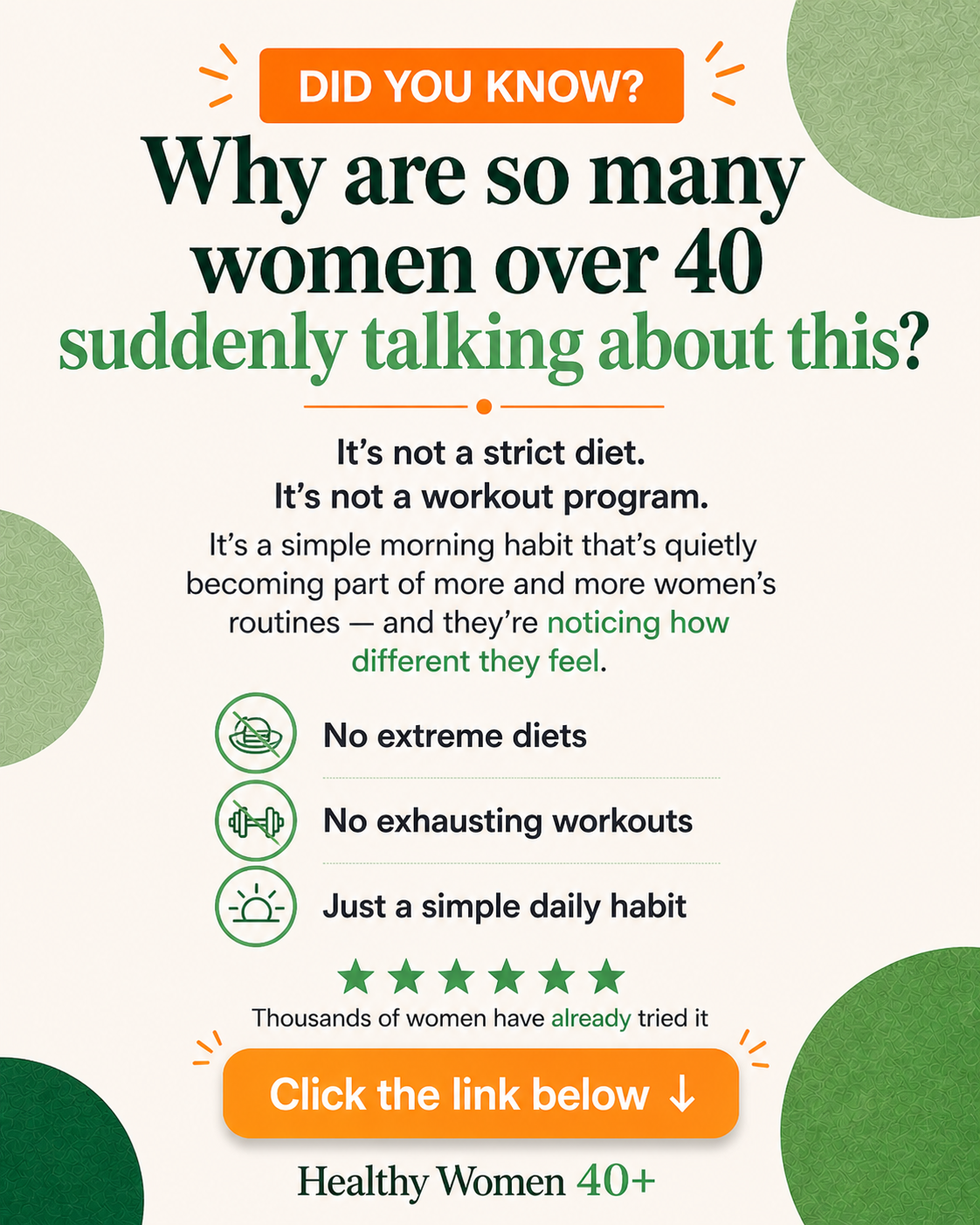 Healthy Women Over 40 Facebook ad: It's not your fault, your body just needs the right support
