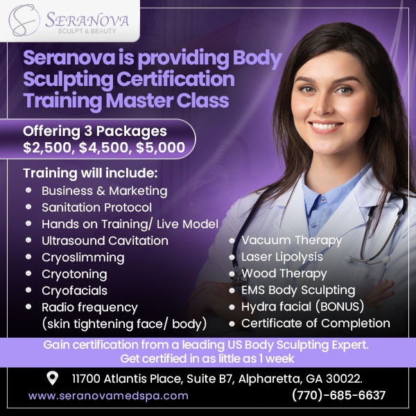 Seranova Sculpt and Beauty Facebook ad from Dec 1, 2023