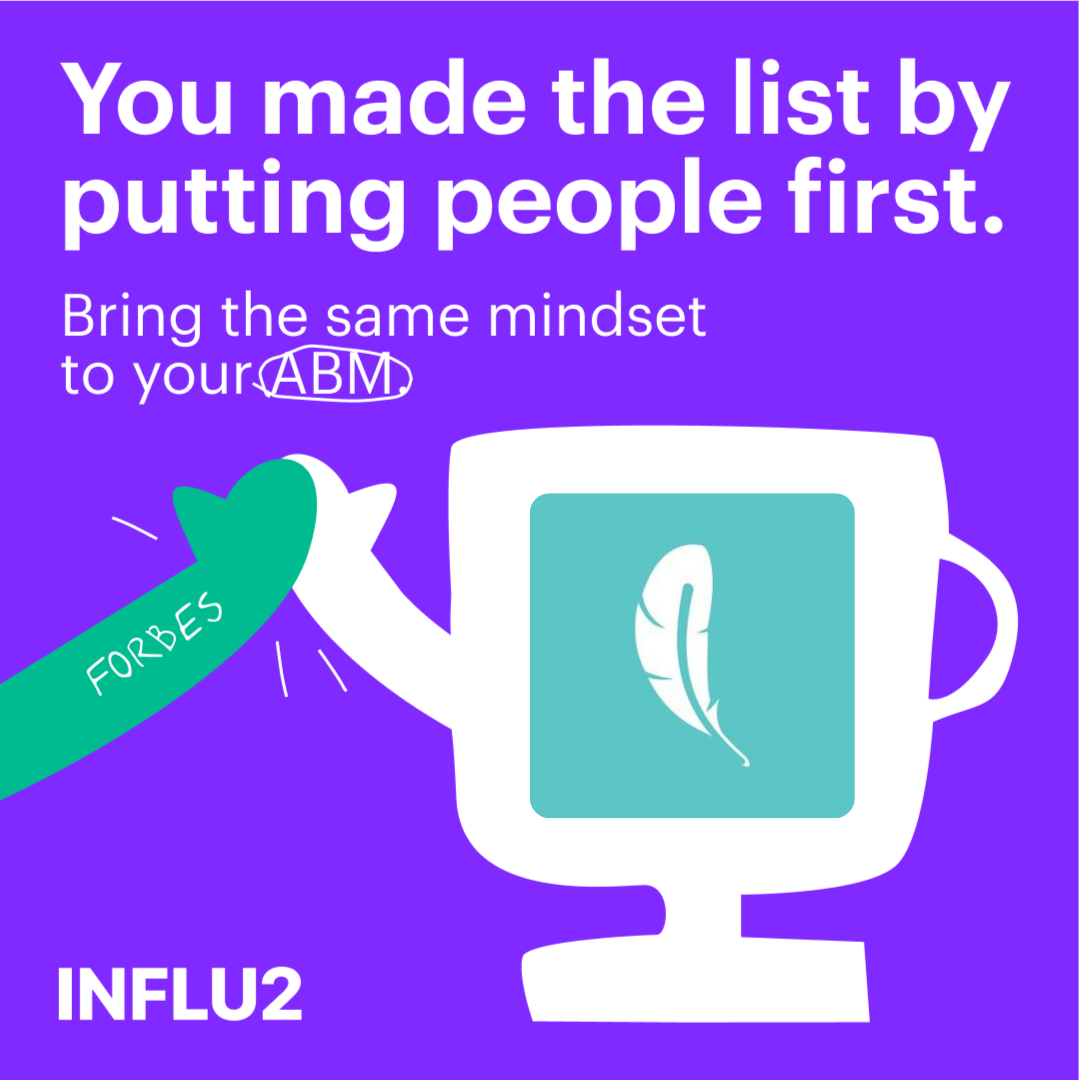 Influ2 x B2B marketing Facebook ad: Make ABM about people, not logos