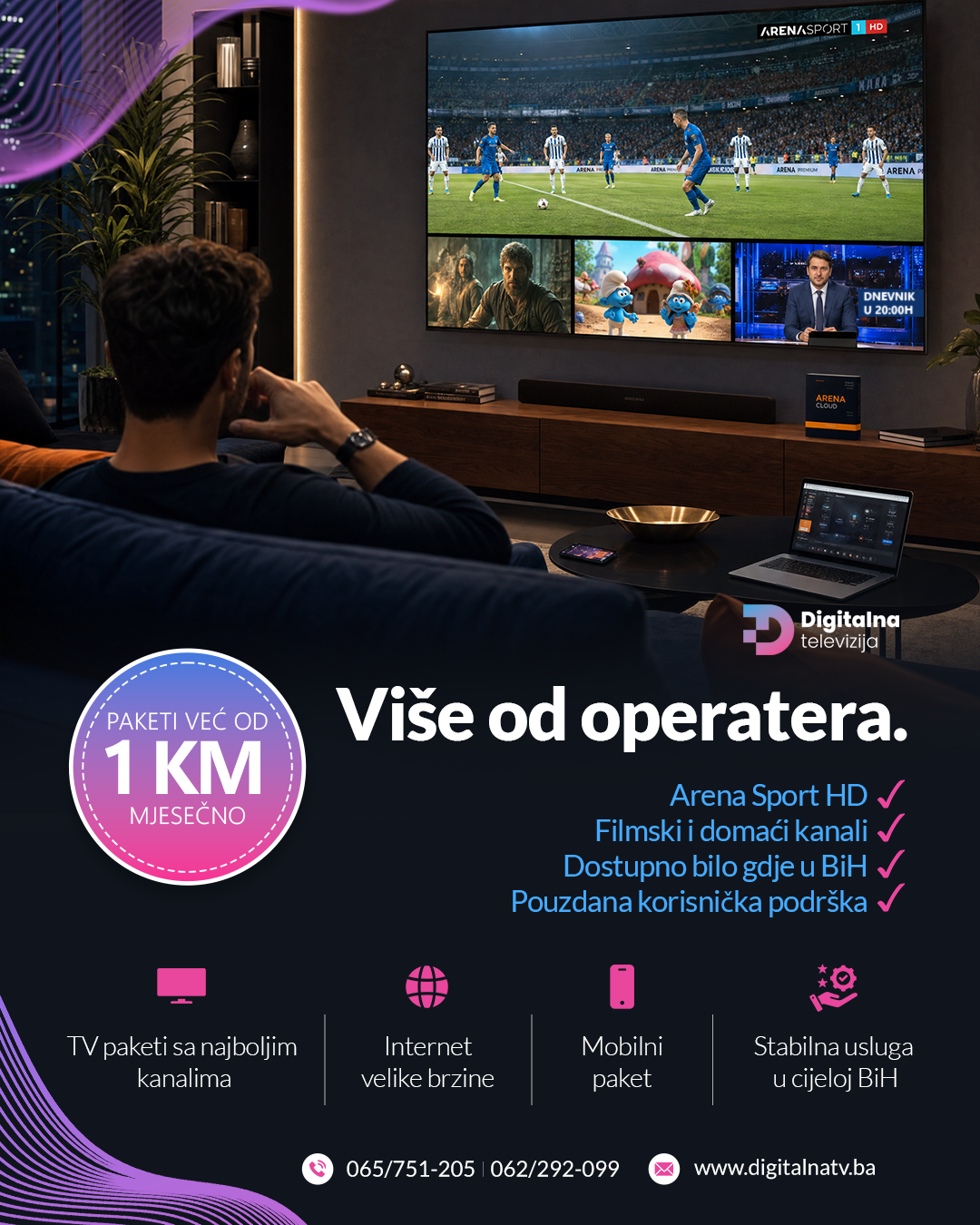 Digitalna televizija - cijela BiH Facebook ad: Želim znati više!