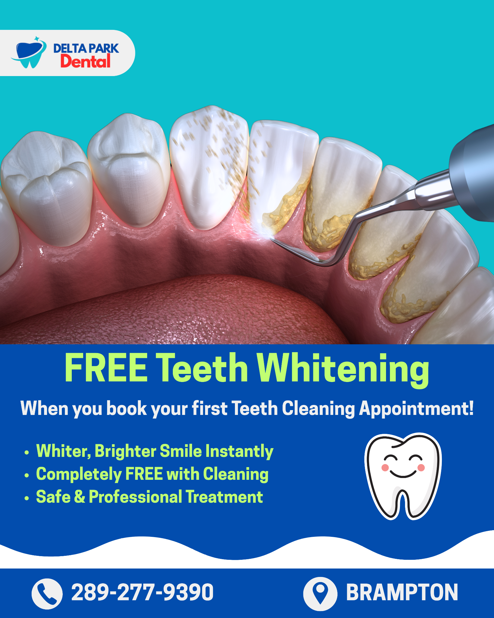 Delta Park Dental Facebook ad from Feb 21, 2026