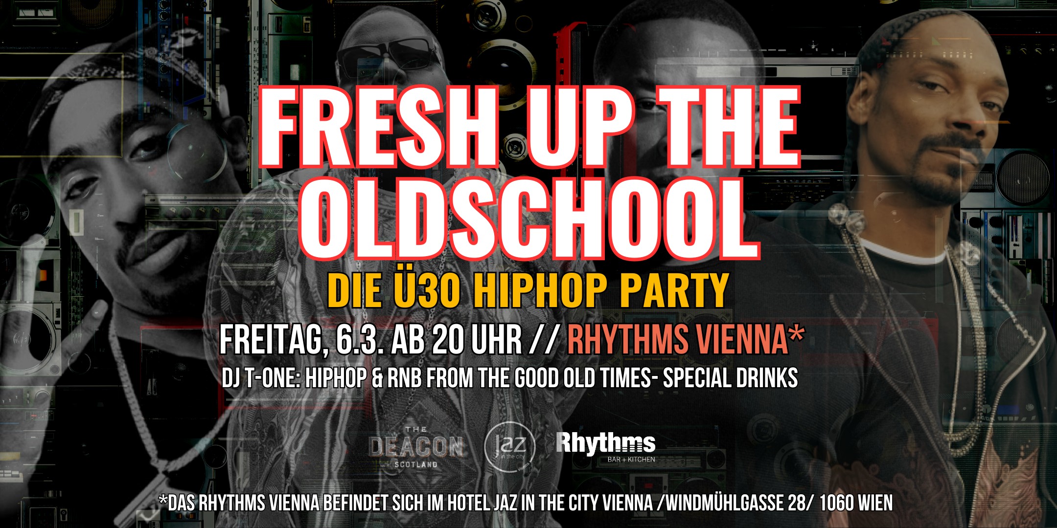 Die lange Nacht der Hotelbars Wien Facebook ad: Fresh up the Oldschool, die Ü30 HipHop Party