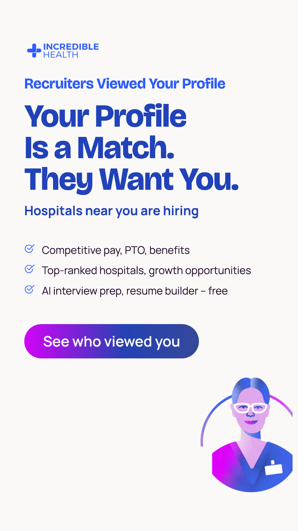 Incredible Health Facebook ad: See Your New Matches
