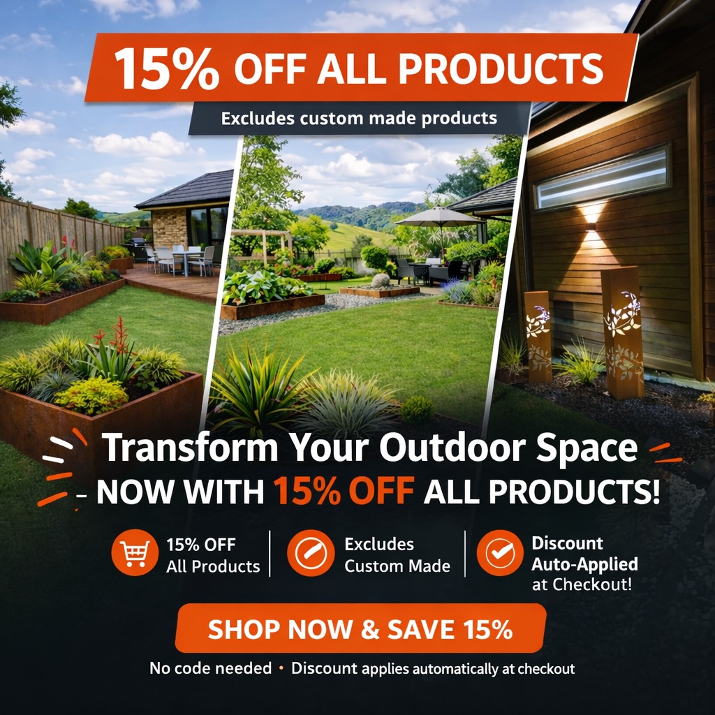 The Design Junction Facebook ad: Metal Art - Corten Steel Panels - Privacy Screens - Garden…