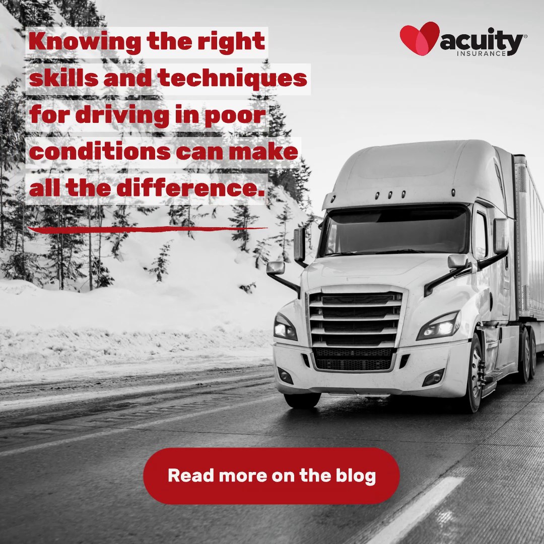 Acuity Insurance Facebook ad: As National Winter Driving Awareness Month comes to a…
