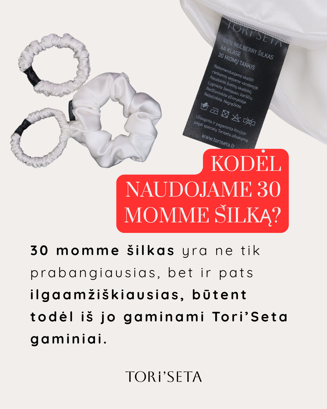 Toriseta - natūralaus šilko gaminiai Facebook ad from Aug 9, 2026