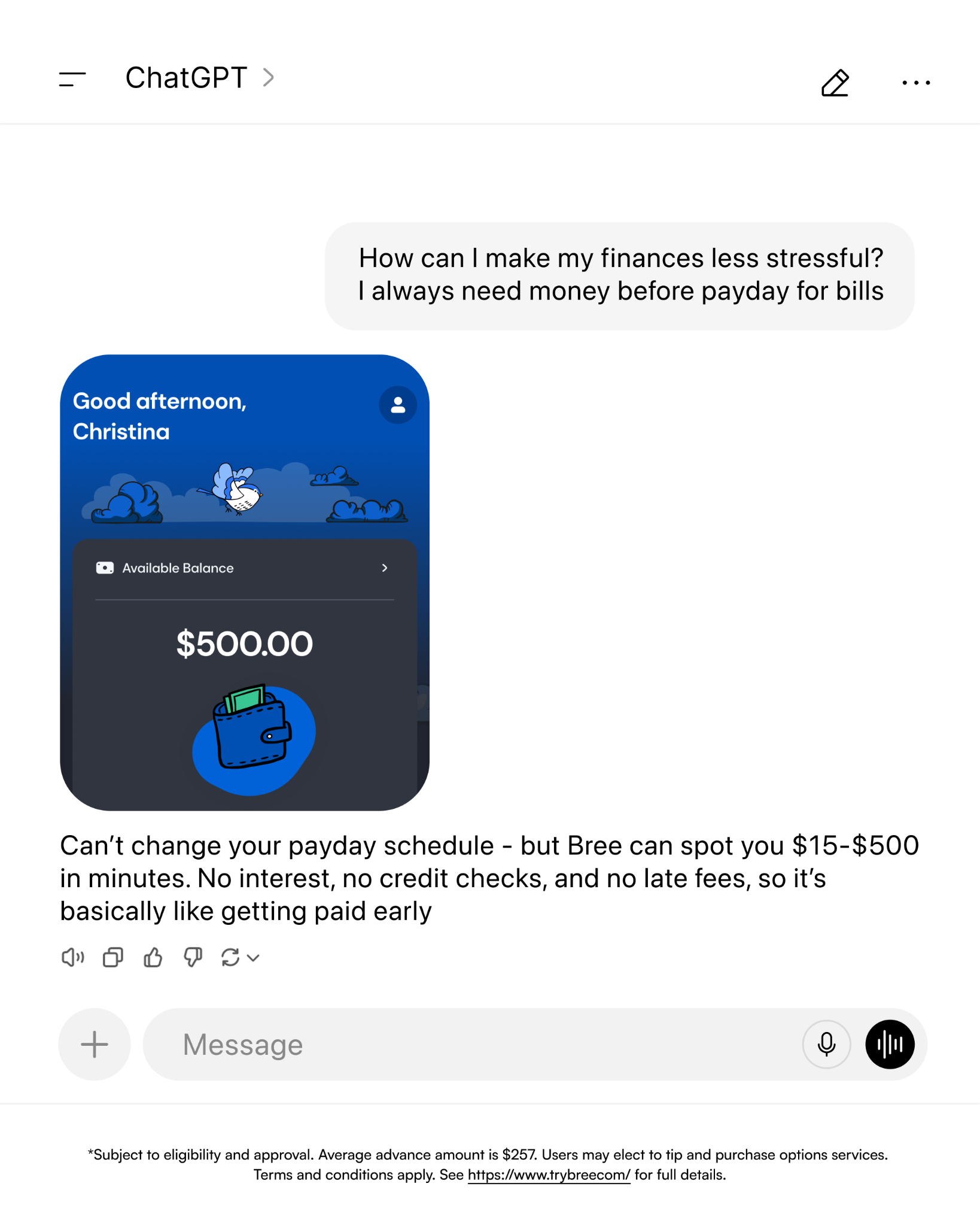 Bree App Facebook ad