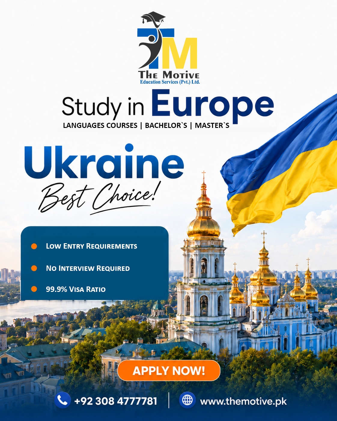 The Motive Education Services Facebook ad: Study in Ukraine, Apply Now
