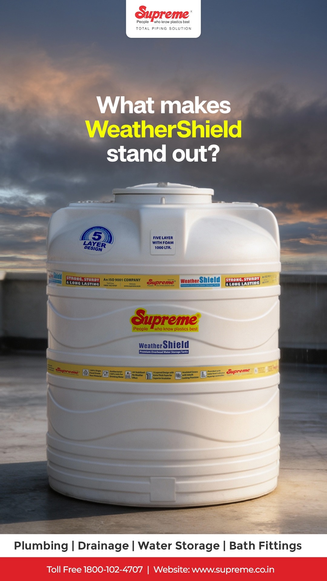 Supreme Pipes Facebook ad: Engineered to perform in every season, WeatherShield stands…