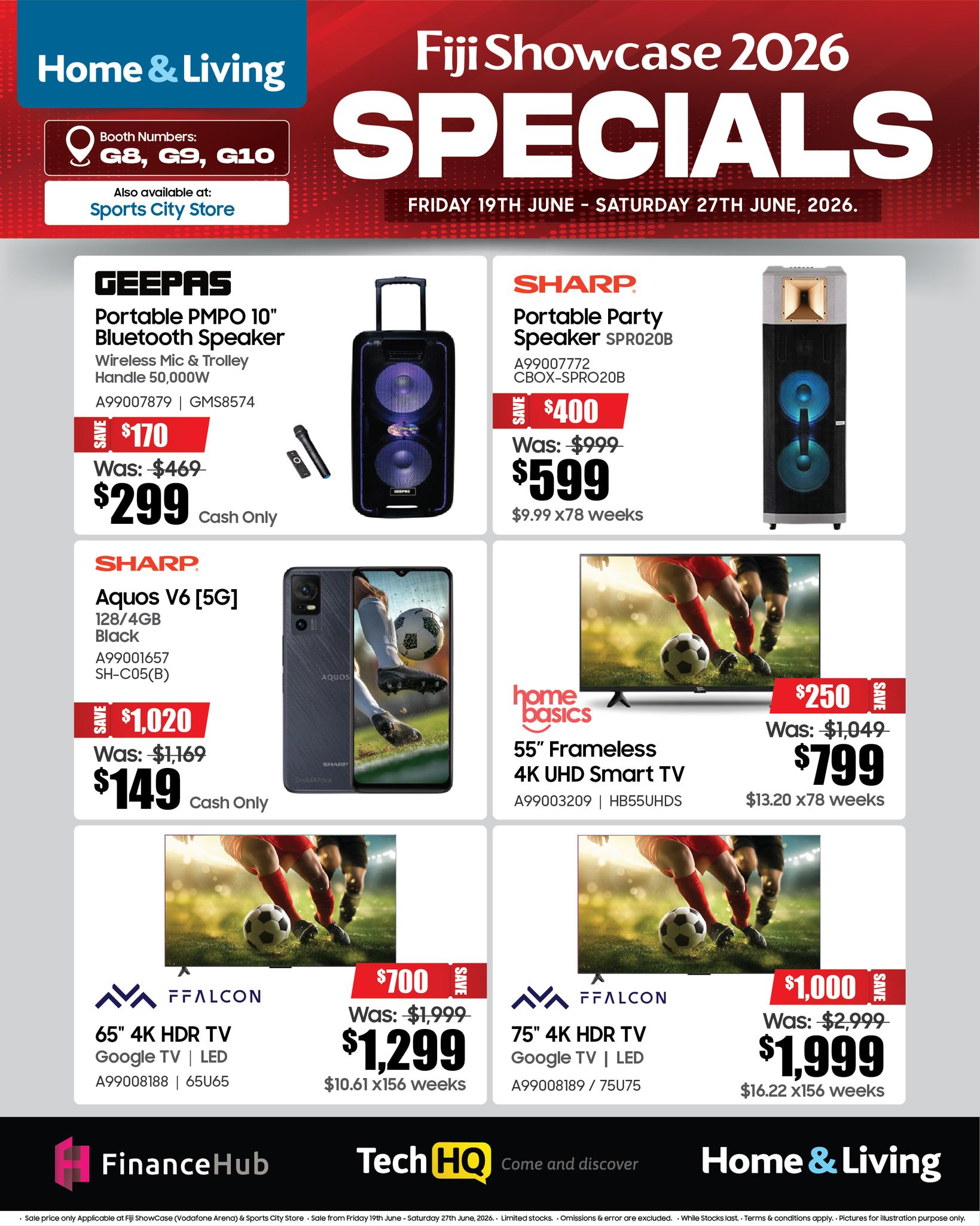 Home & Living Fiji Facebook ad: Fiji Showcase Specials are on!