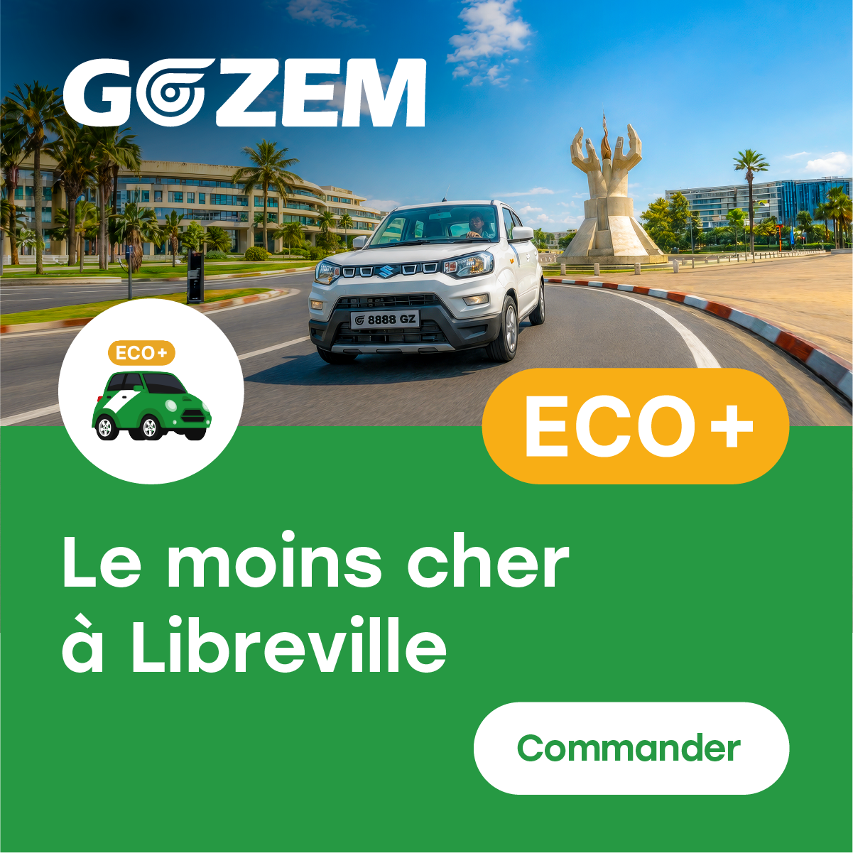 Gozem Gabon Facebook ad: Déplacez-vous à prix mini