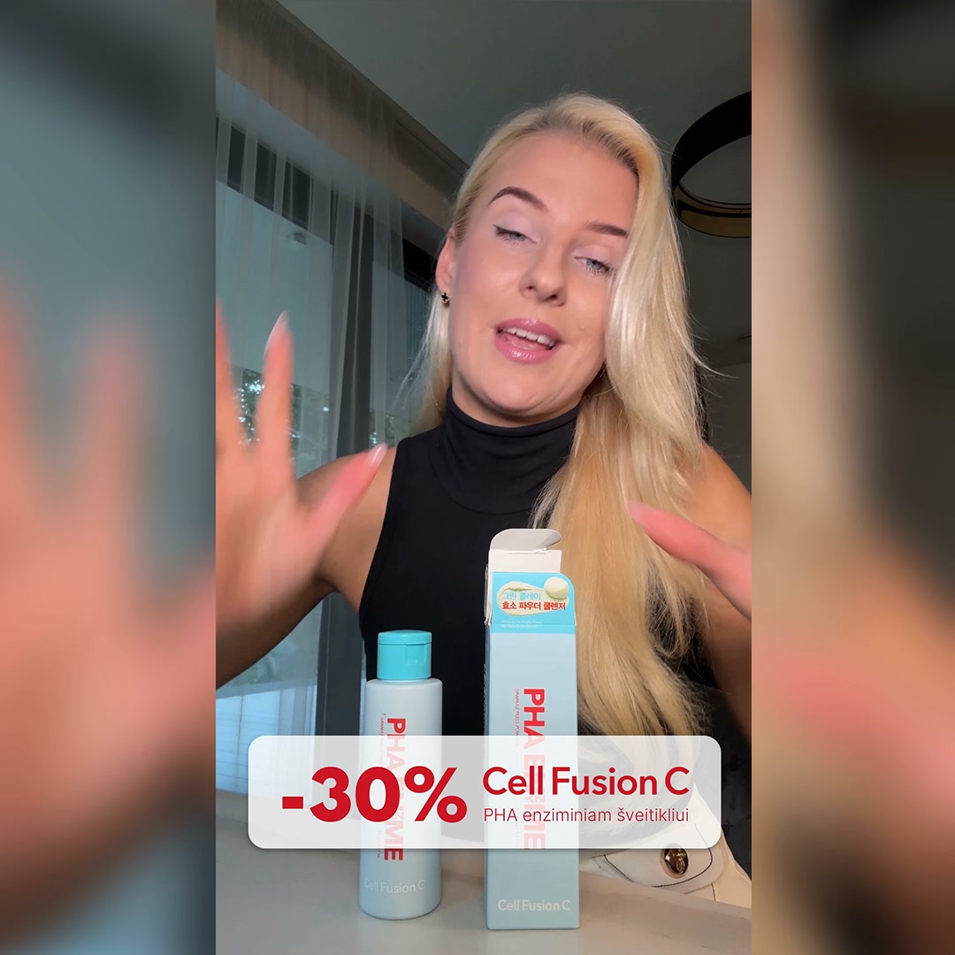 Newcrush Facebook ad: Cell Fusion C kosmetikai -25% nuolaida