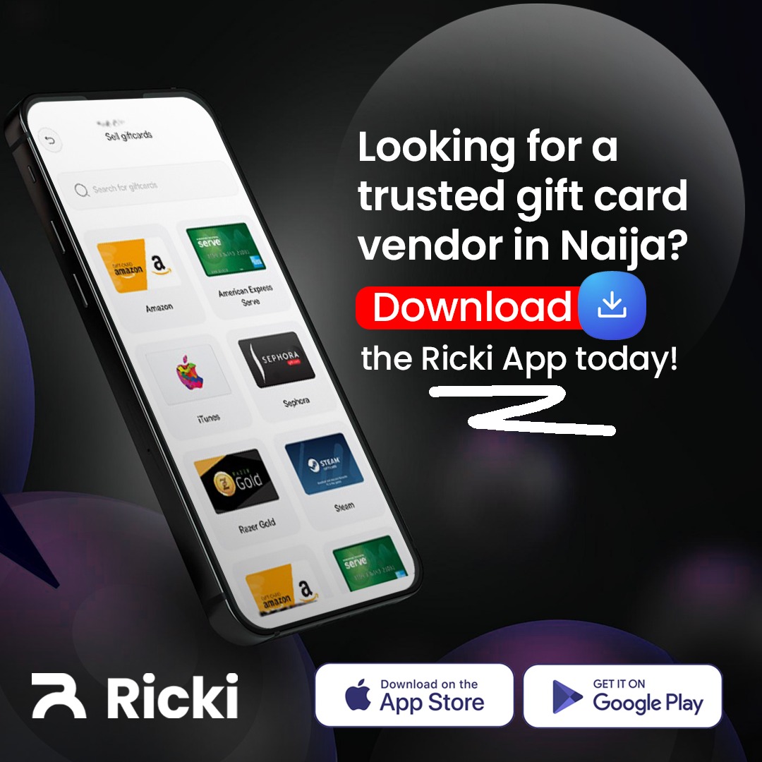 Ricki App Facebook ad: Avoid been Scammed by trading your Gift card with Ricki