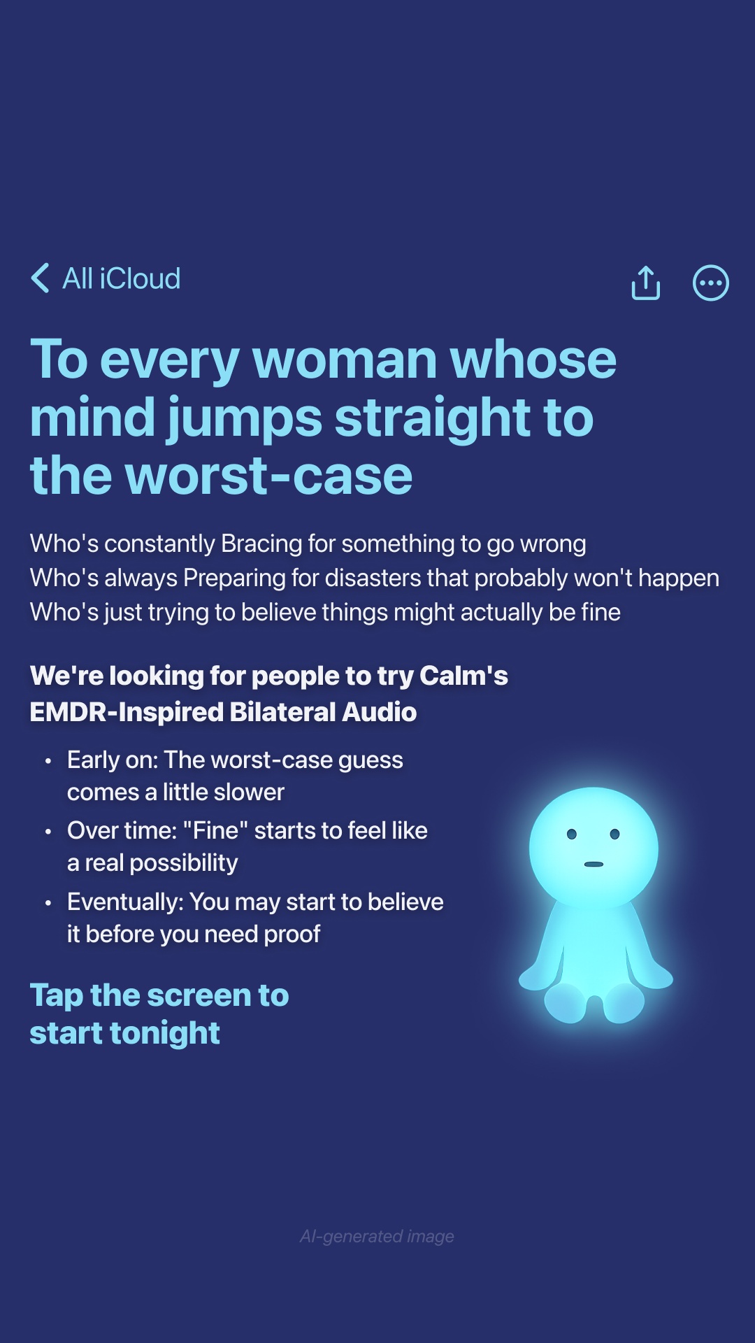 Calm Facebook ad