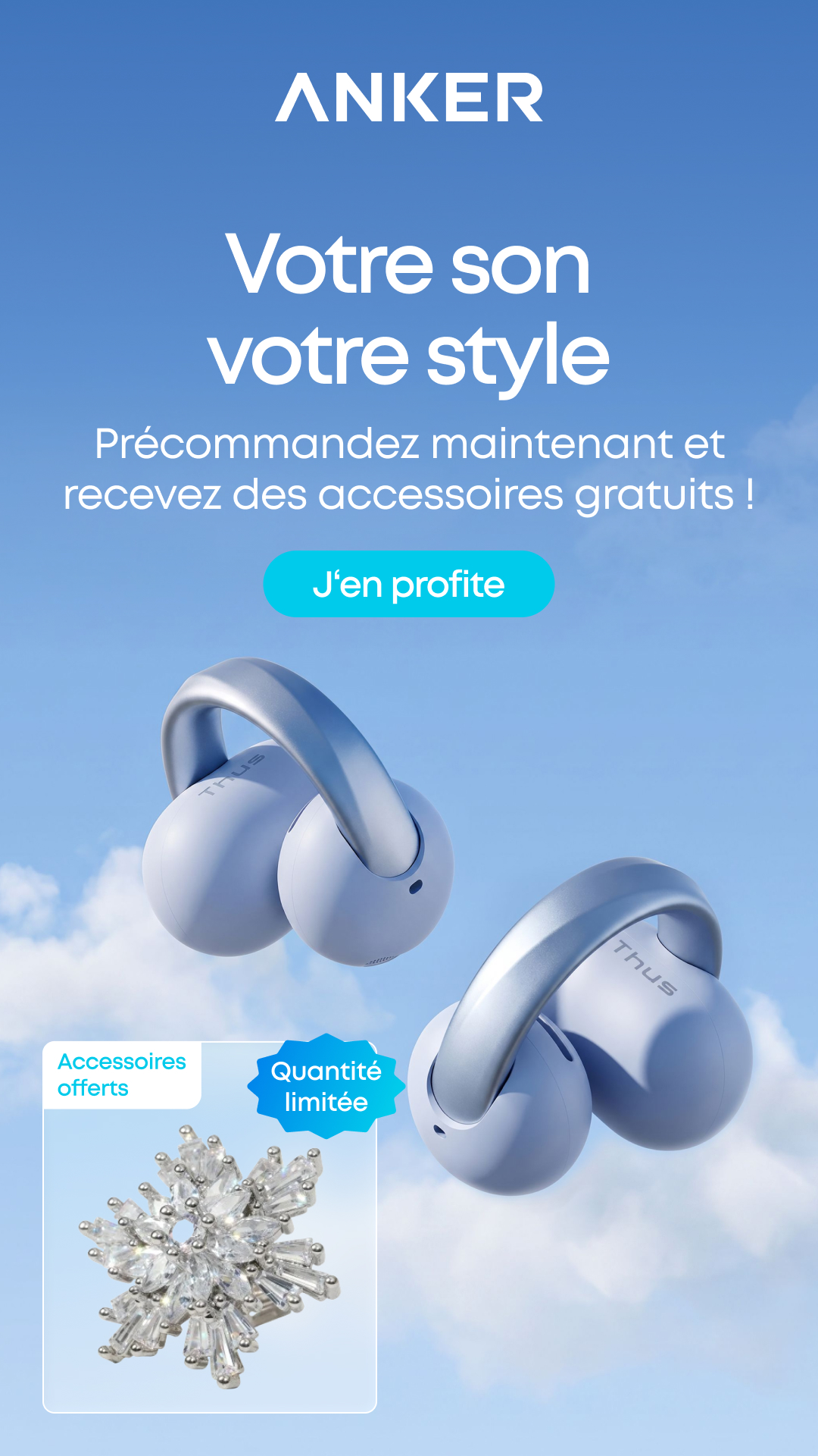 Anker Facebook ad: AeroClip 2 | Écouteurs à clip