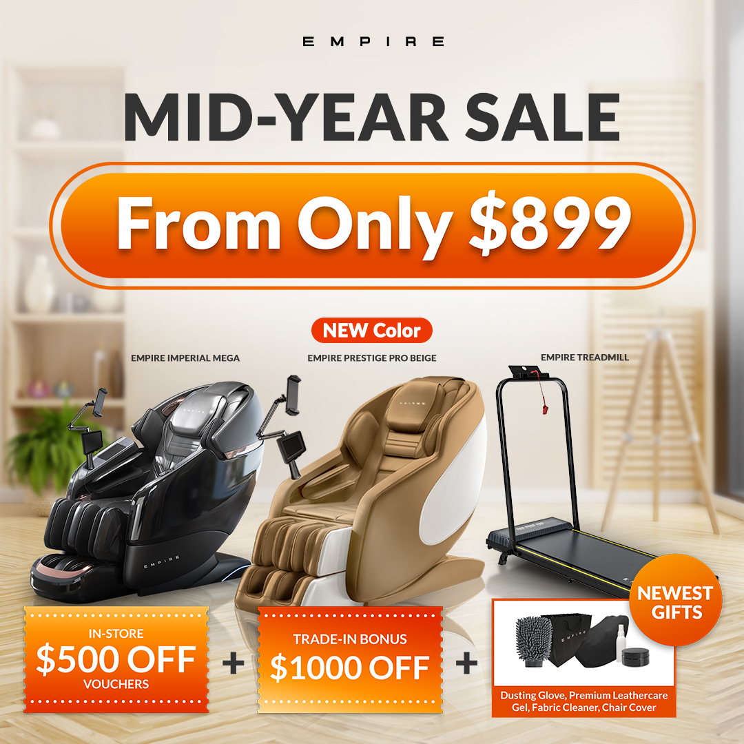 Empire Massage Chair Facebook ad: Mid Year Sale: From ONLY $899!