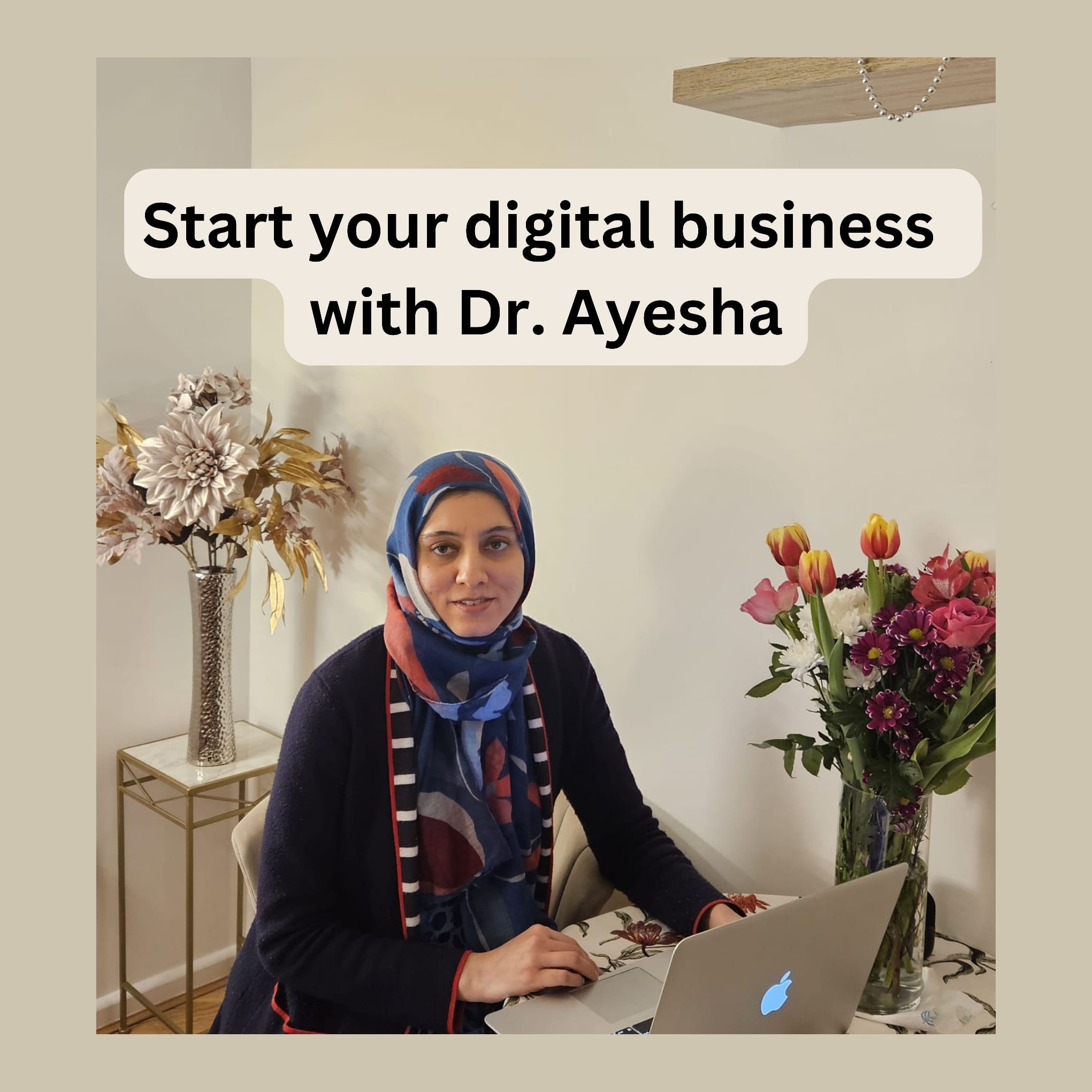Ayesha's Digi Biz Facebook ad: Chat on Messenger